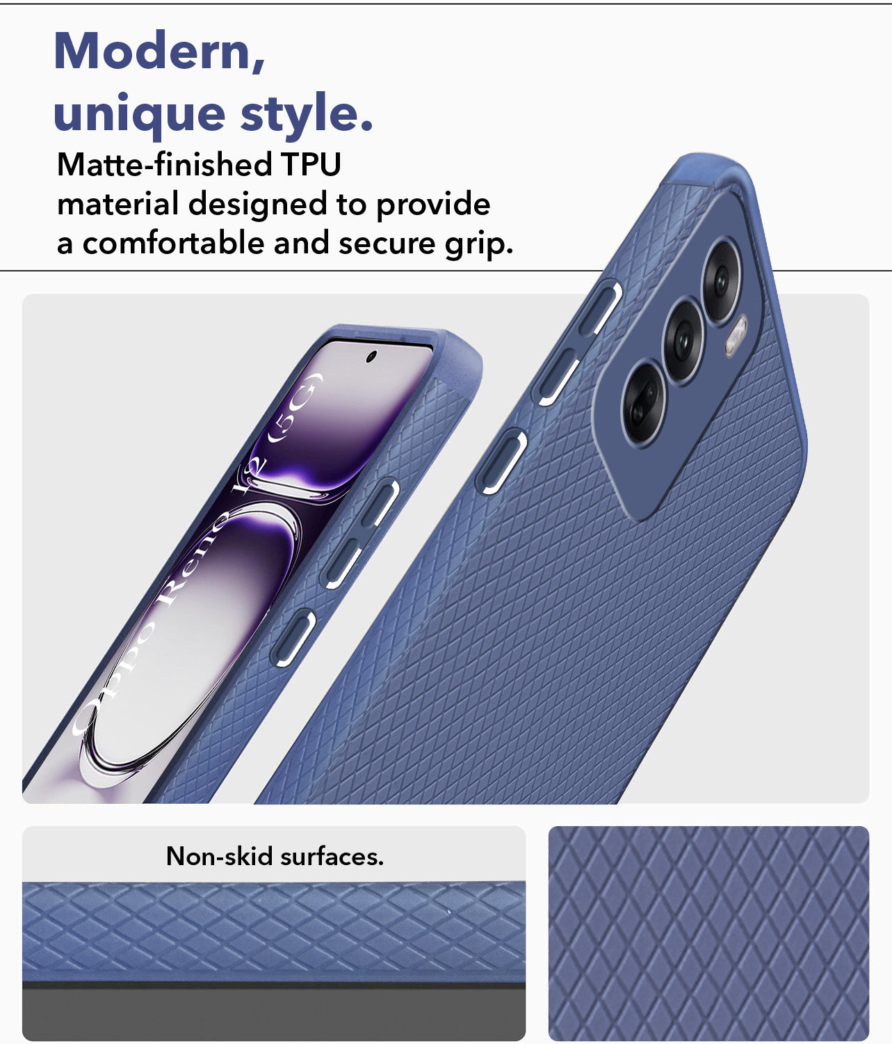 For Oppo Reno12 5G | Oppo Reno 12 5G Back Cover Case  (Liquid Silicone | Side Grip | Camera Protection)