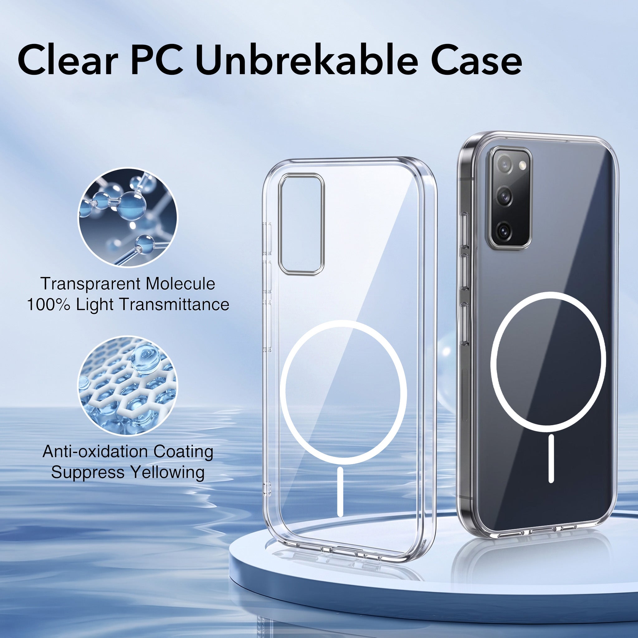 For Samsung Galaxy S20 FE 4G | S20 FE 5G Back Case Cover Crystal Anti Yellow (Unbreakable PC | MagSafe Wireless Charging Support |Camera Protection Bump)