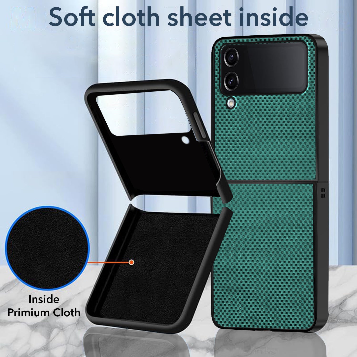 For Samsung Galaxy Z Flip 4 5G Back Flip Case Cover (Craft Printed Design | Hybrid Texture | Inside Microfiber Cloth)