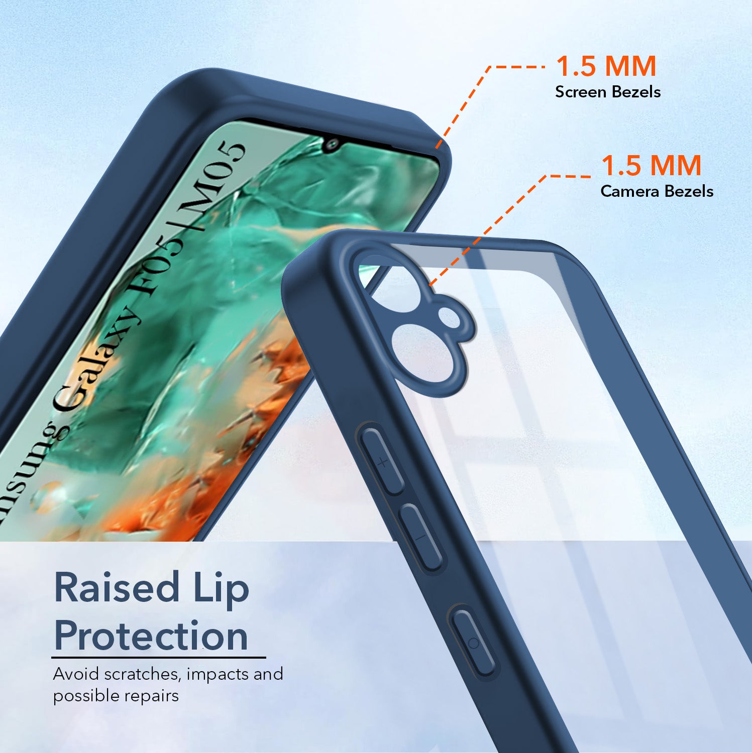 For Samsung Galaxy F05 | Samsung Galaxy M05 Back Cover Case Ultra-Hybrid (Lifetime Anti Yellow | Anti Scratch | Crystal Clear Shockproof)