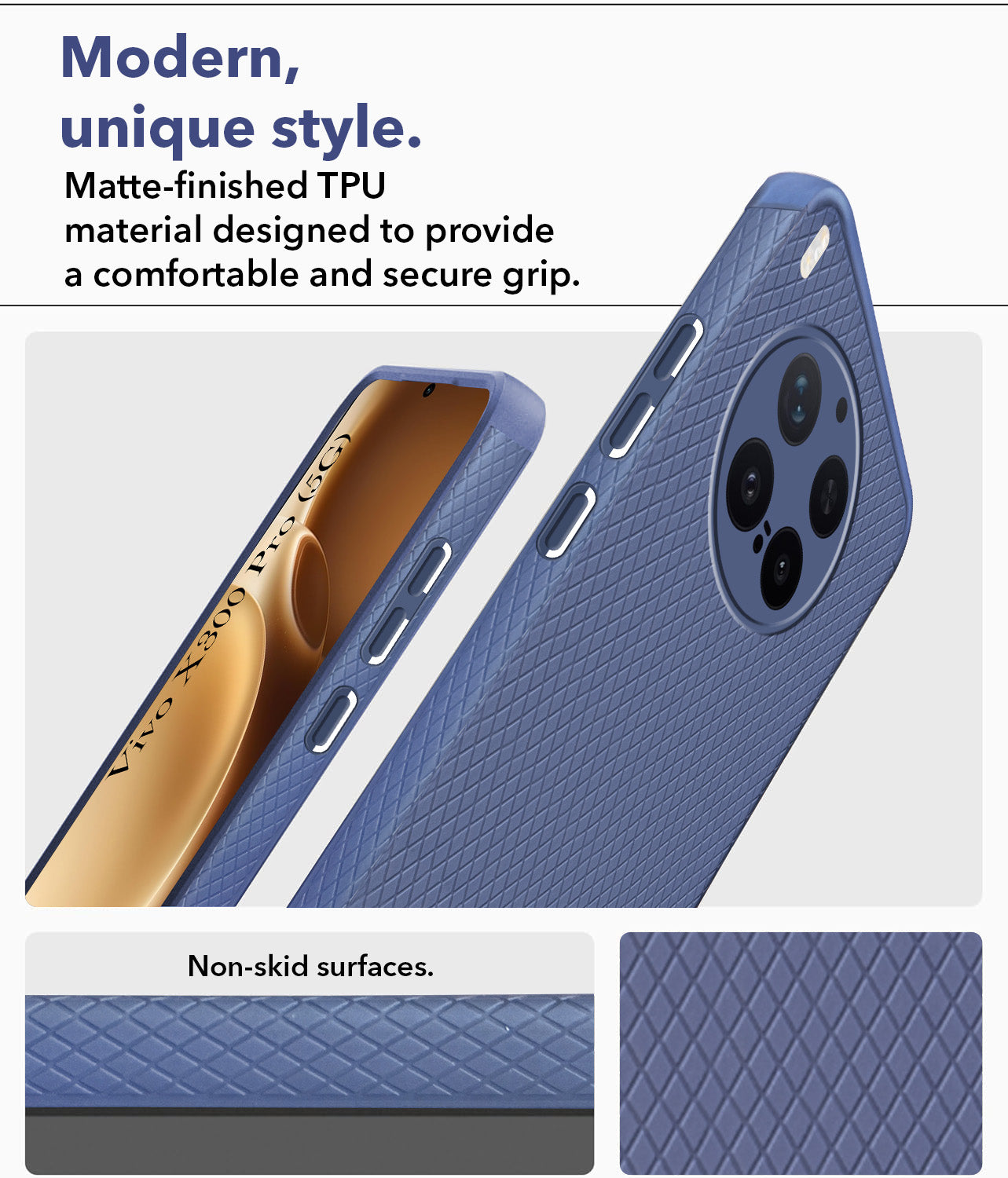 For Vivo X300 Pro Back Cover Case Liquid Silicone (Camera Protection | Side Grip Texture | Soft and Flexible)