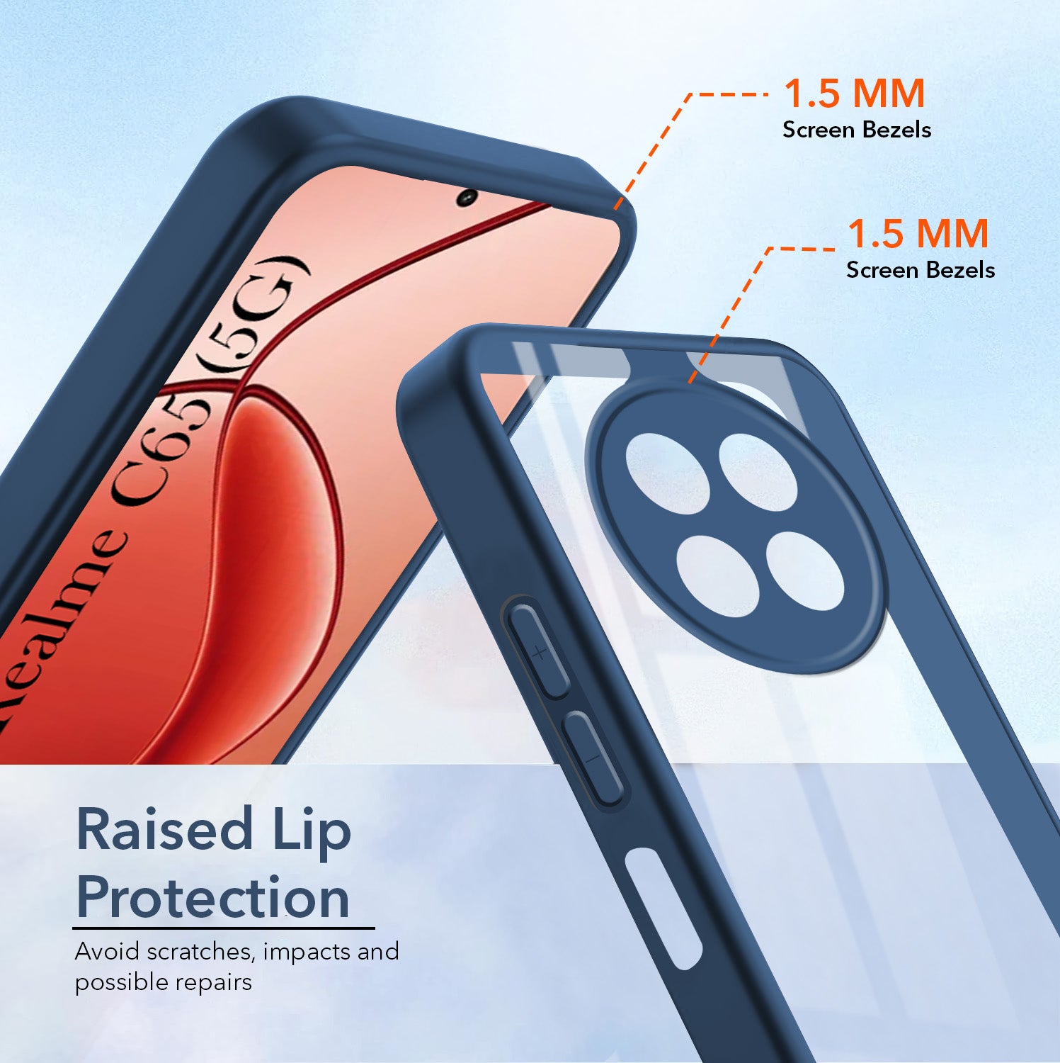 For Realme C65 5G Back Cover Case Ultra-Hybrid  (Lifetime Anti Yellow | Anti Scratch | Crystal Clear Shockproof)