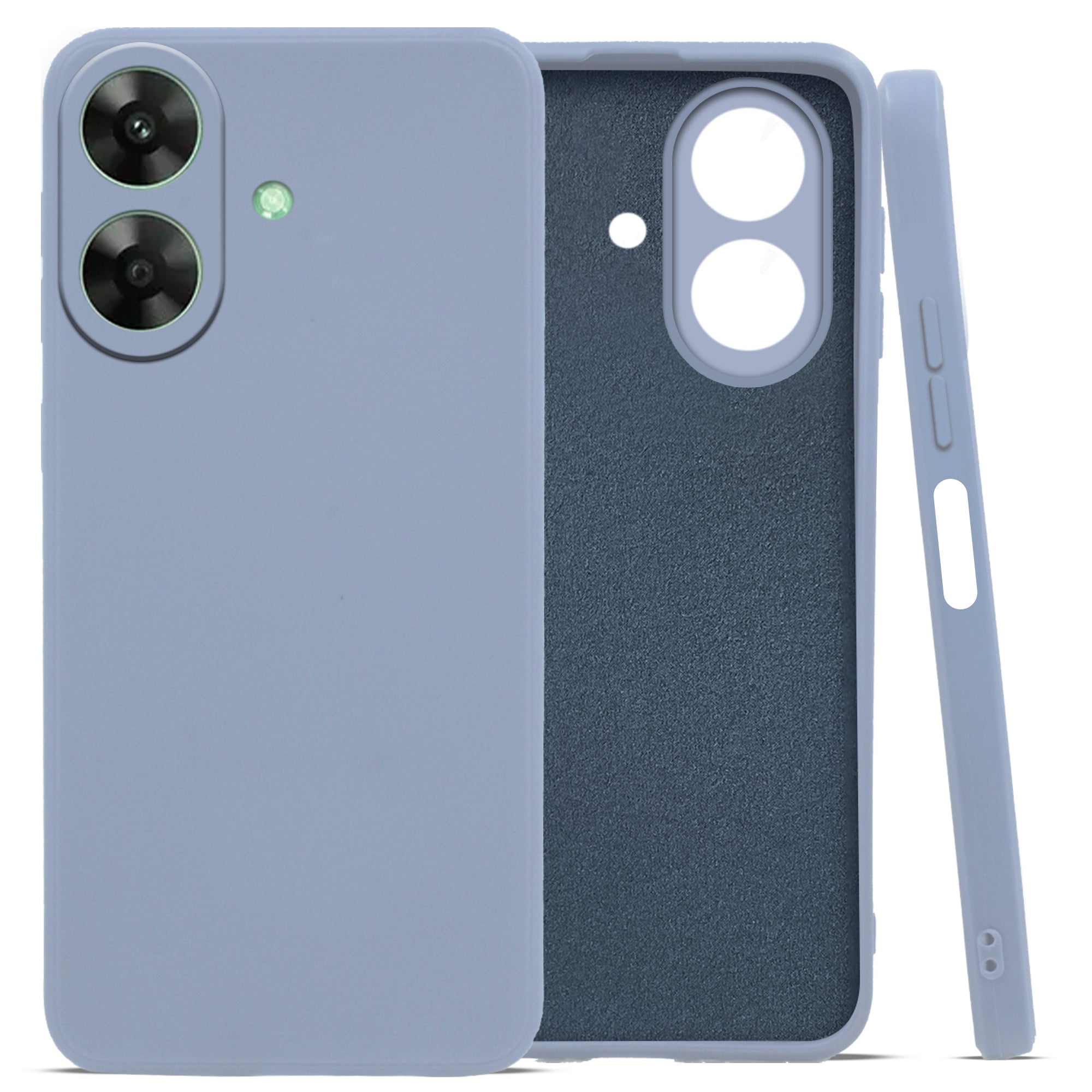 For Realme C61 | Realme Narzo N61 Back Cover Case (Matte Finish Silicone with Inside Fiber Cloth)