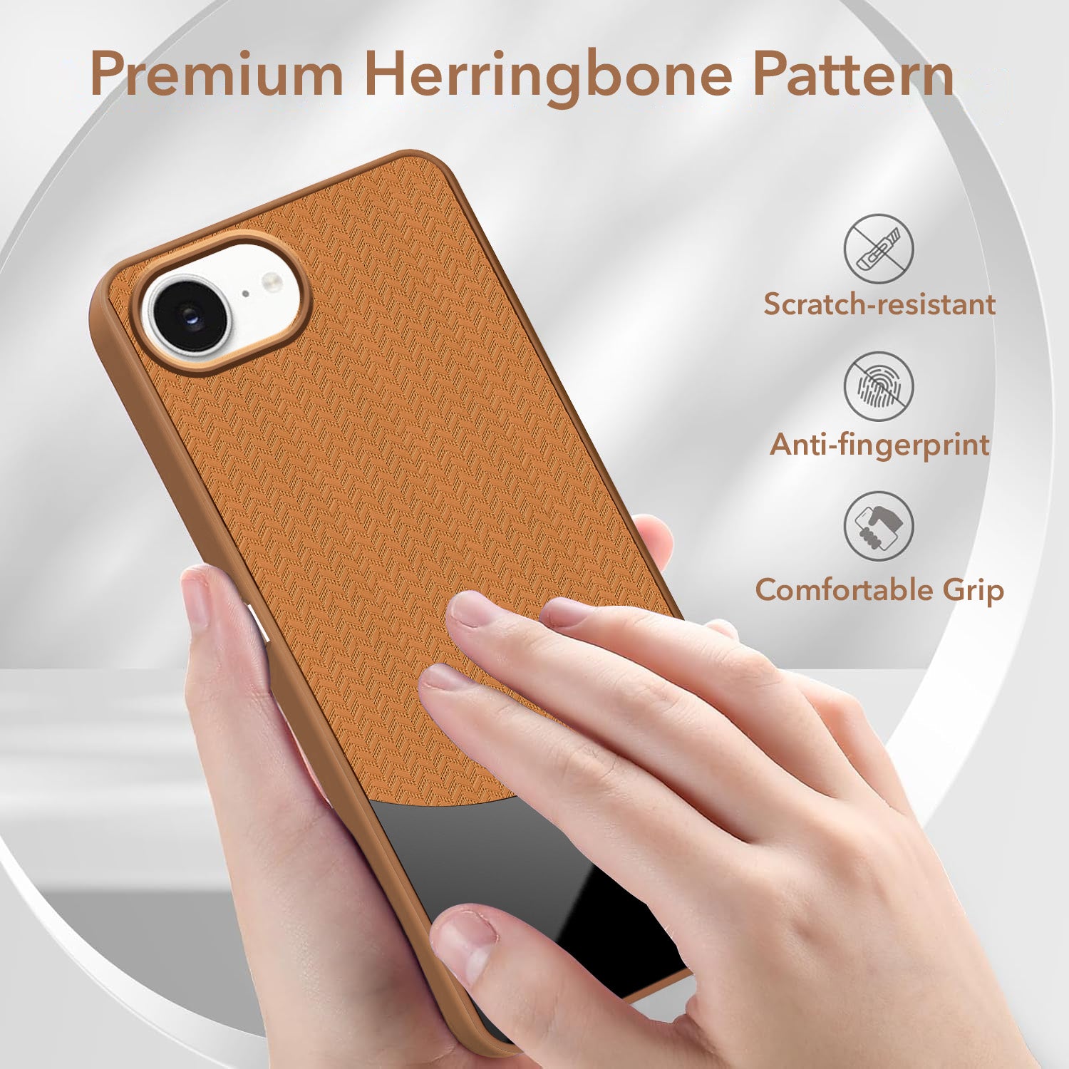For  Apple iPhone 16e | Apple iPhone 17e Back Cover Case (Elegant PU Leather Finish | Premium Minimalist Professional | Camera Protection Bump)