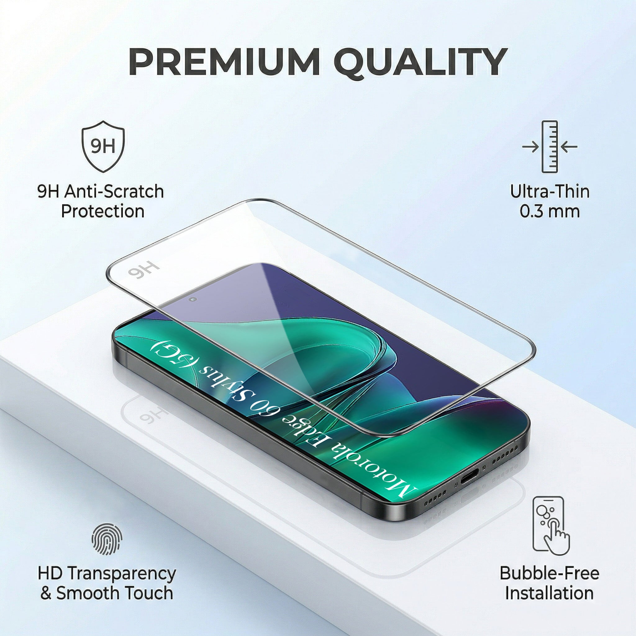 For Motorola Moto Edge 60 Stylus Combo with Back Cover and 9H Tempered Glass (Liquid Silicone | Camera Protection | Oleophobic Coating Screen Glass)