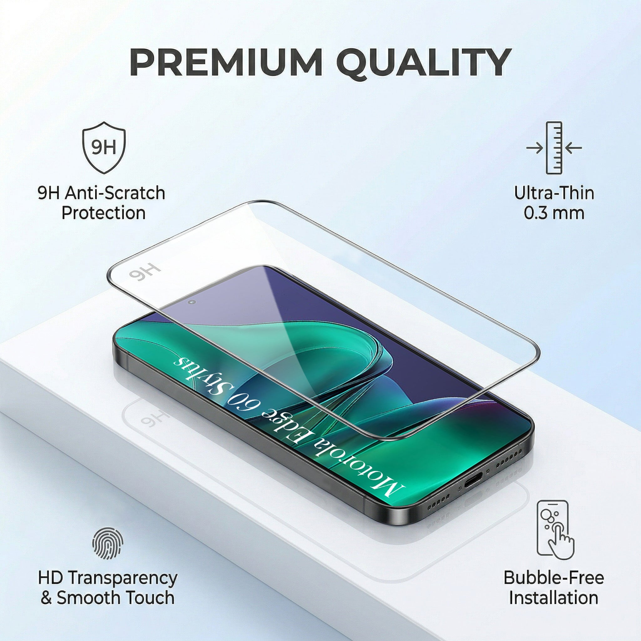 For Motorola Moto Edge 60 Stylus Combo (Textured Grip Design | Micro-Fiber Cloth Inside | Oleophobic Coating Screen Glass)