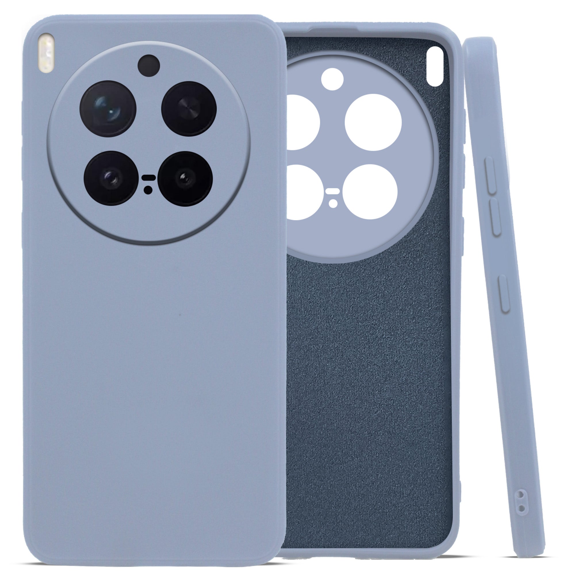 For Vivo X300 Pro Back Cover Case (Matte Finish Silicone with Inside Fiber cloth)