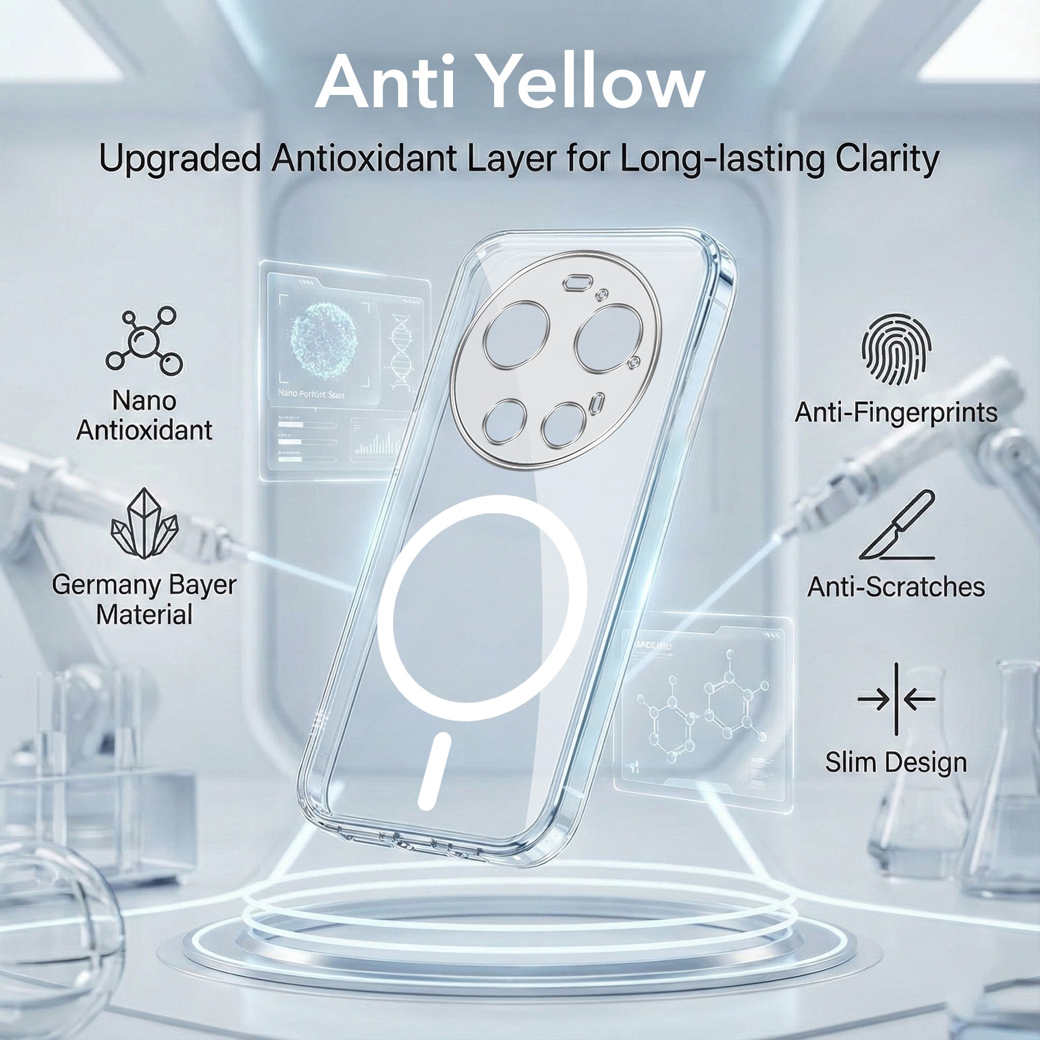 For Xiaomi 17 Ultra 5G Back Cover Case Lifetime Anti-Yellow MagSafe Compatible Clear (Sleek Hard Crystal | Shockproof and Camera Protection)
