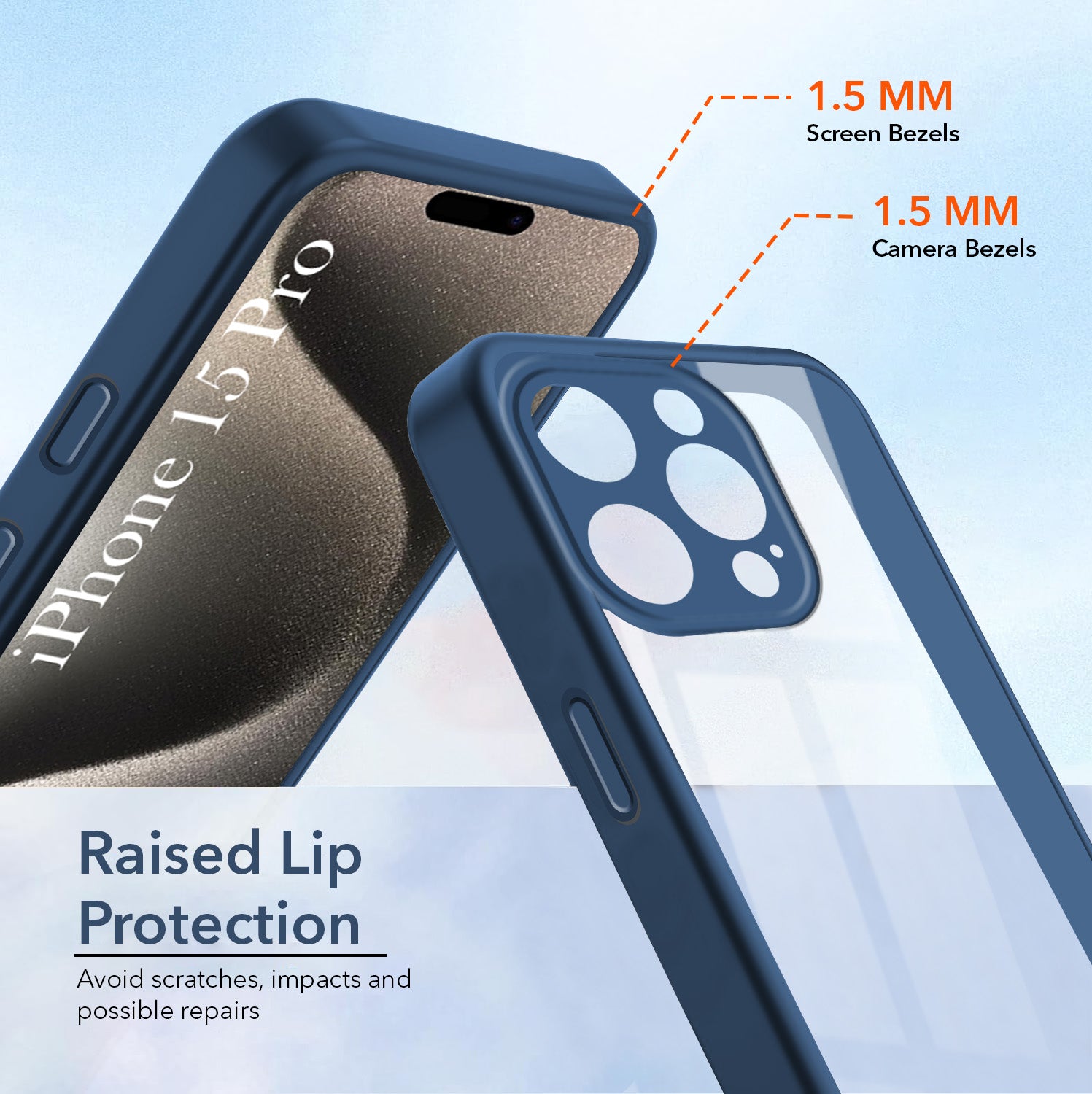 For Apple iPhone 15 Pro Back Cover Case Ultra-Hybrid (Lifetime Anti Yellow | Anti Scratch | Crystal Clear Shockproof)