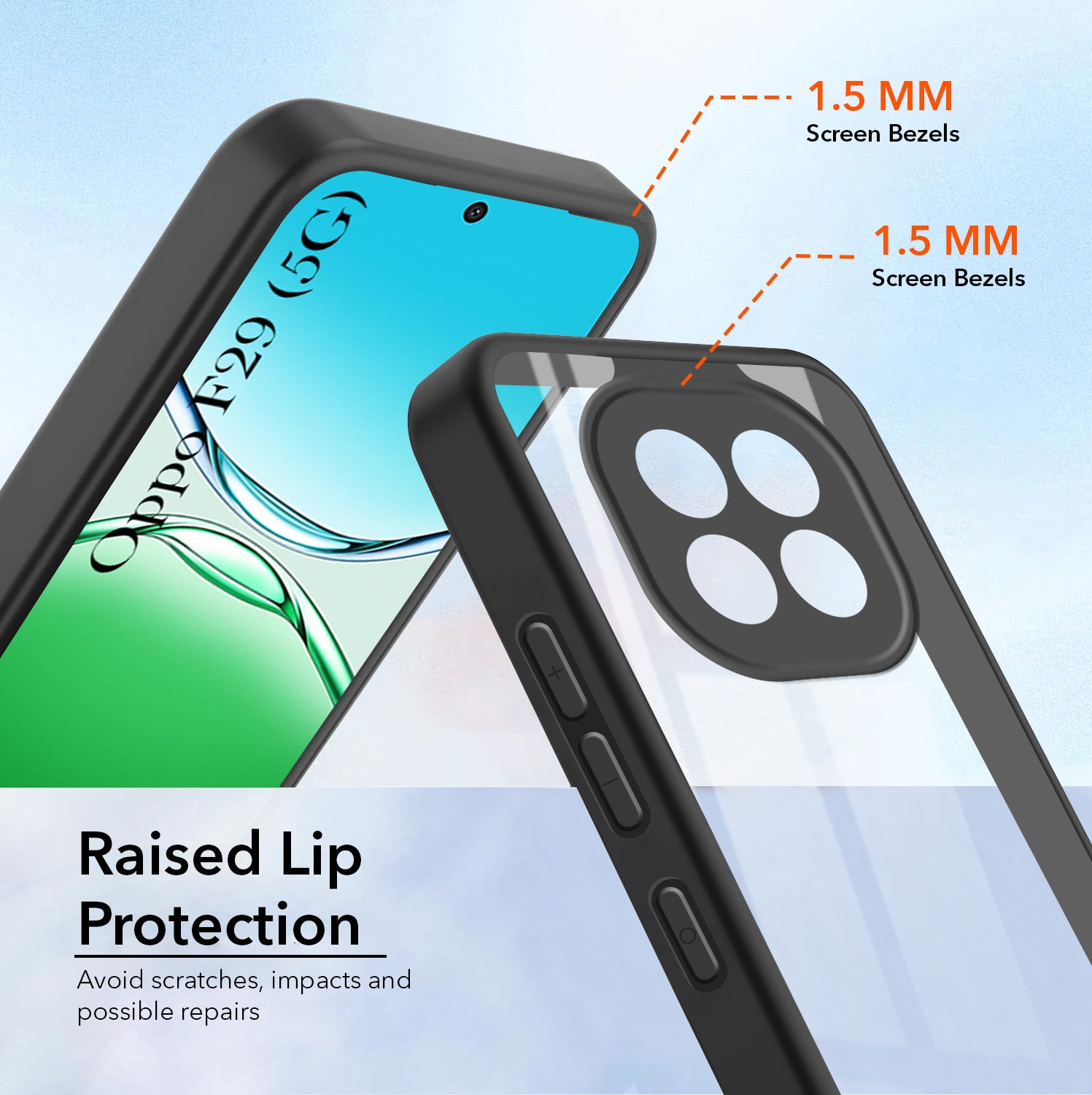 For Oppo F29 Back Cover Case (Lifetime Anti Yellow | Anti Scratch | Crystal Clear Shockproof)