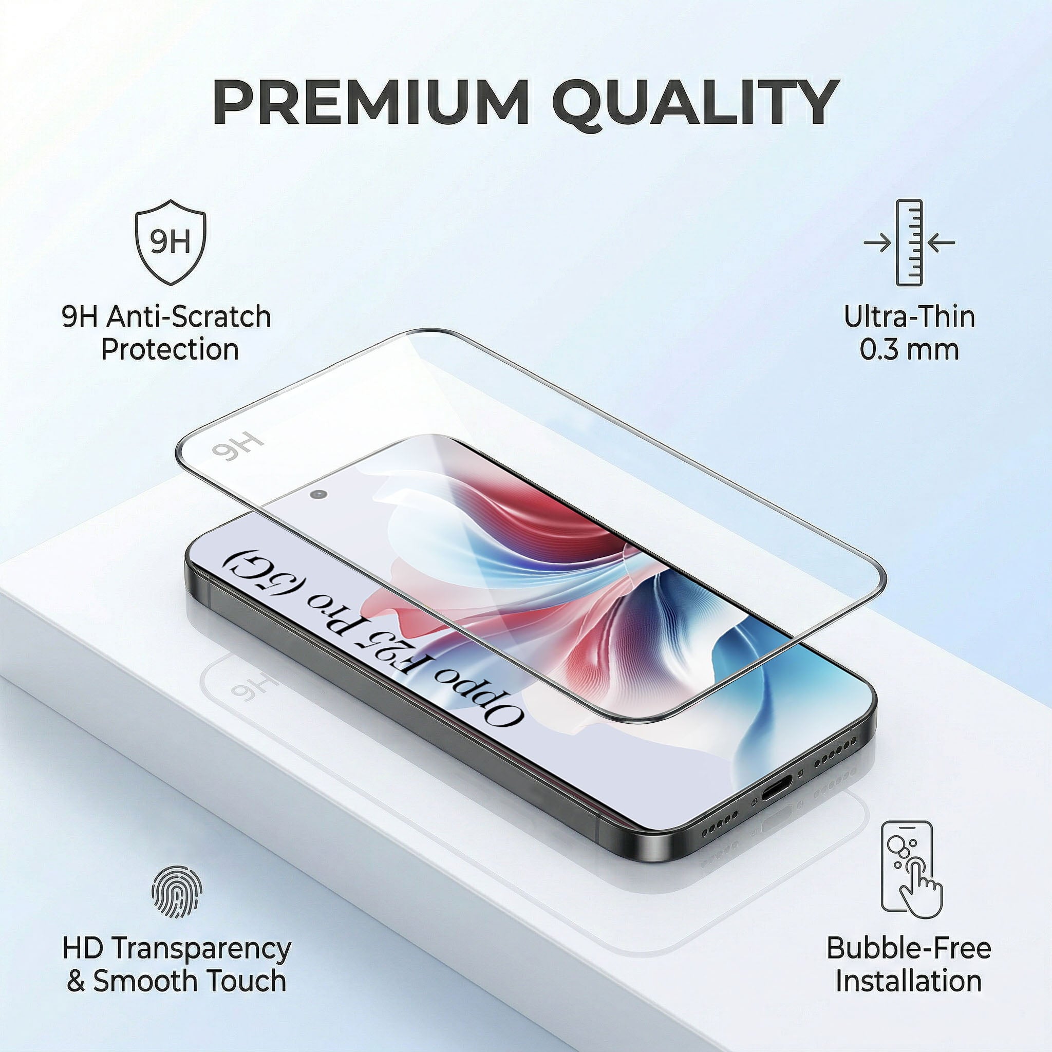 For Oppo F25 Pro 5G Combo with Back Cover and 9H Tempered Glass (Liquid Silicone | Camera Protection | Oleophobic Coating Screen Glass)