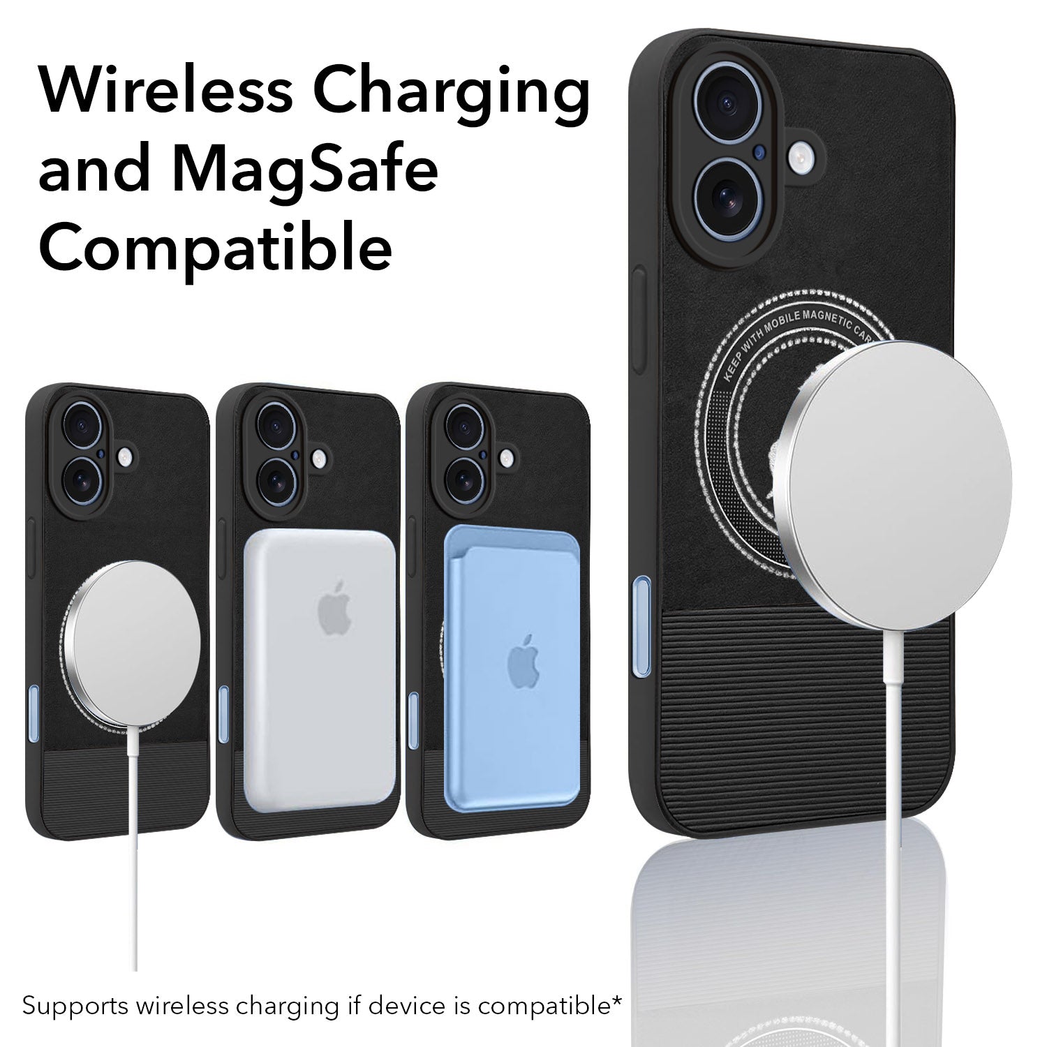 For Apple iPhone 17 Leather Finish Back Cover Case (Professional Minimalist Texture | MagSafe Compatile | Camera Protection | Sleek Sober Formal)