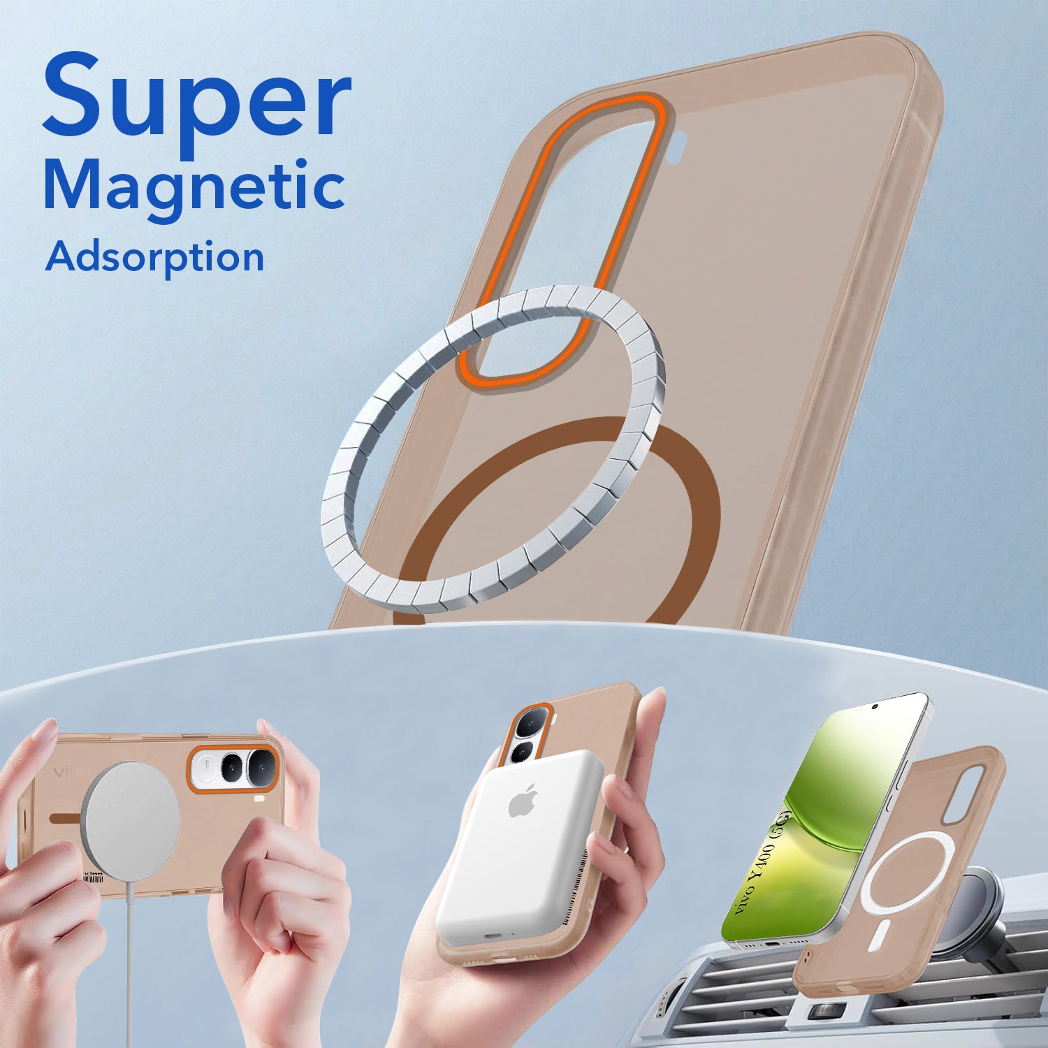 For Vivo Y400 Back Cover Case (Soft Touch | Camera Bump Protection | MagSafe Compatible | Matte Finish)
