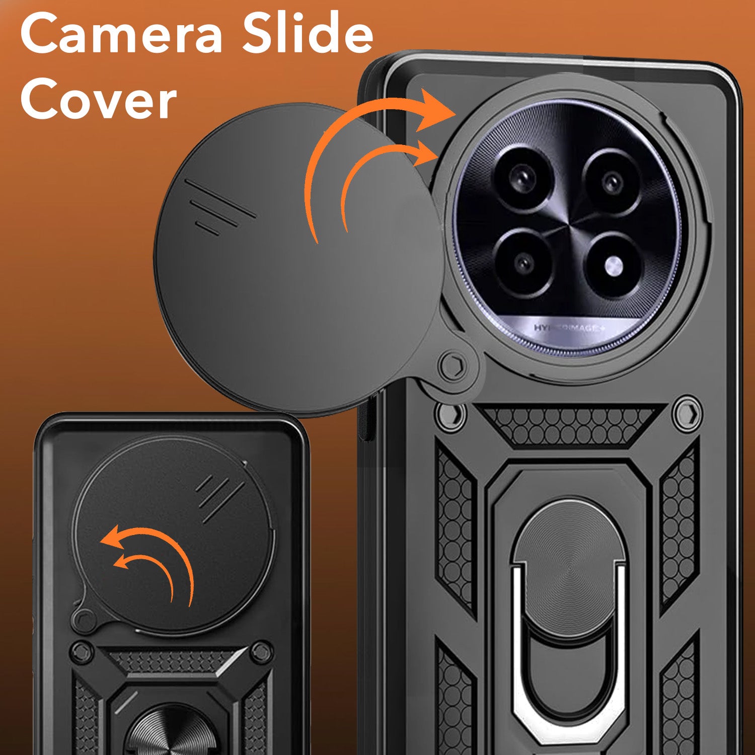 For Realme 14 Pro Lite Back Cover Case (Hybrid Dual Armor Polycarbonate)