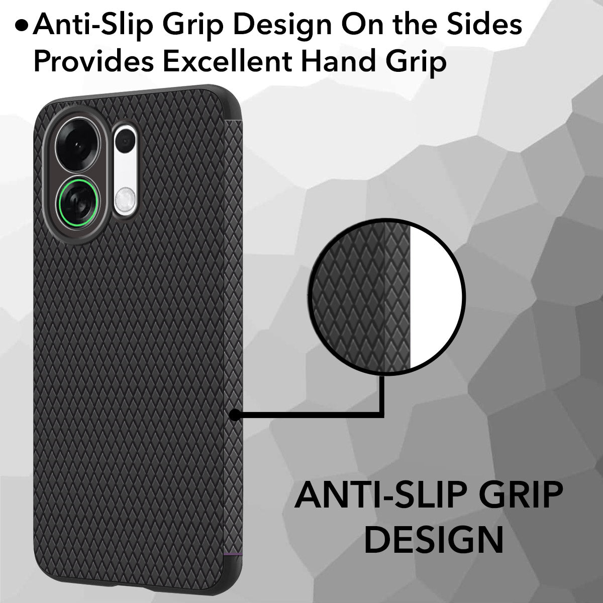 For Oppo K13 Turbo | Oppo K13 Turbo Pro Back Cover Case (Camera Protection | Side Grip Texture | Soft and Flexible)