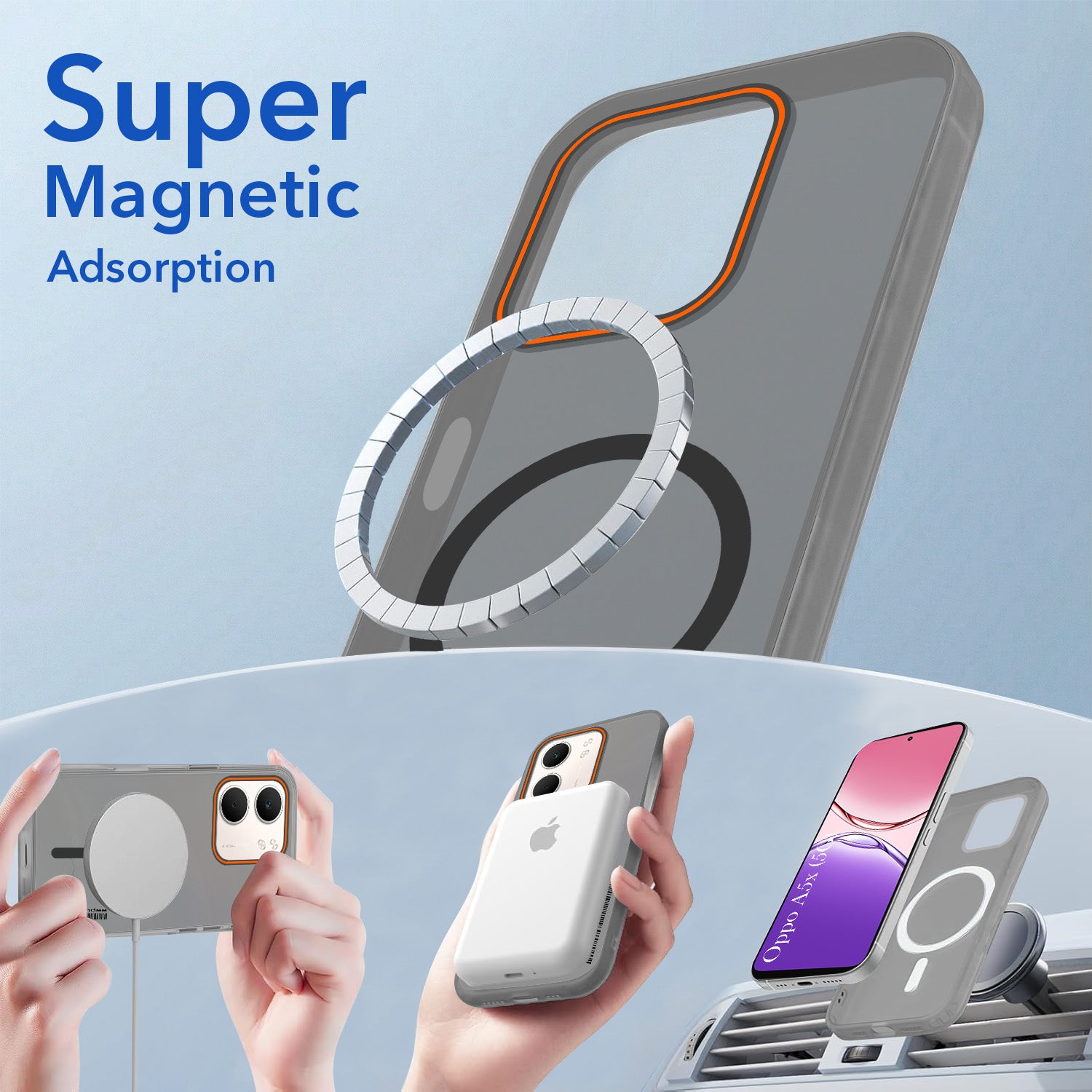For Oppo A5X Back Cover Case (Soft Touch | Camera Bump Protection | MagSafe Compatible | Matte Finish)