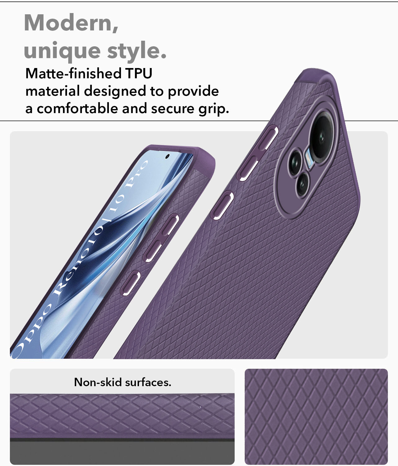 For Oppo Reno 10 5G | Oppo Reno 10 Pro 5G Back Cover Case (Liquid Silicone | Side Grip | Camera Protection)