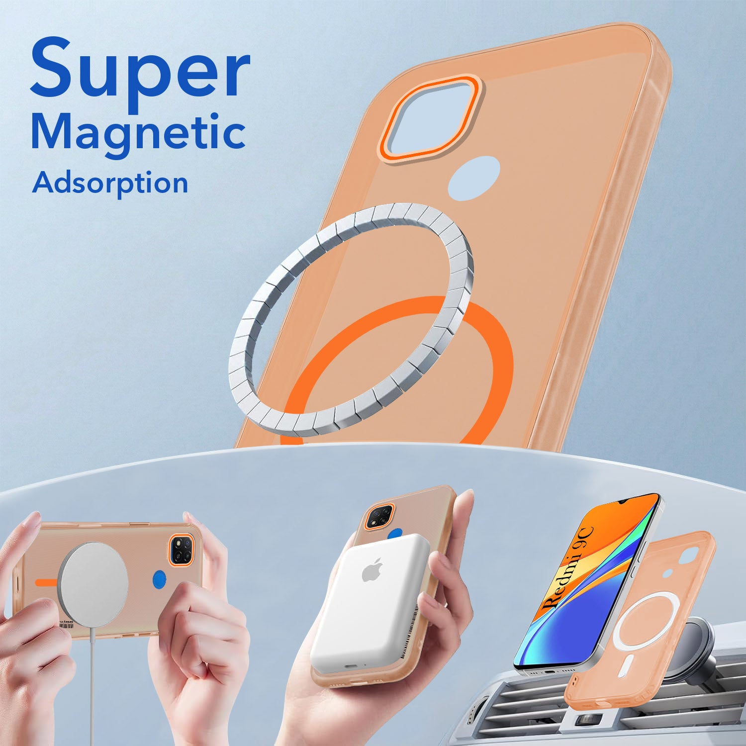 For Redmi 9C Back Cover Case (Soft Touch | Camera Bump Protection | MagSafe Compatible | Matte Finish)