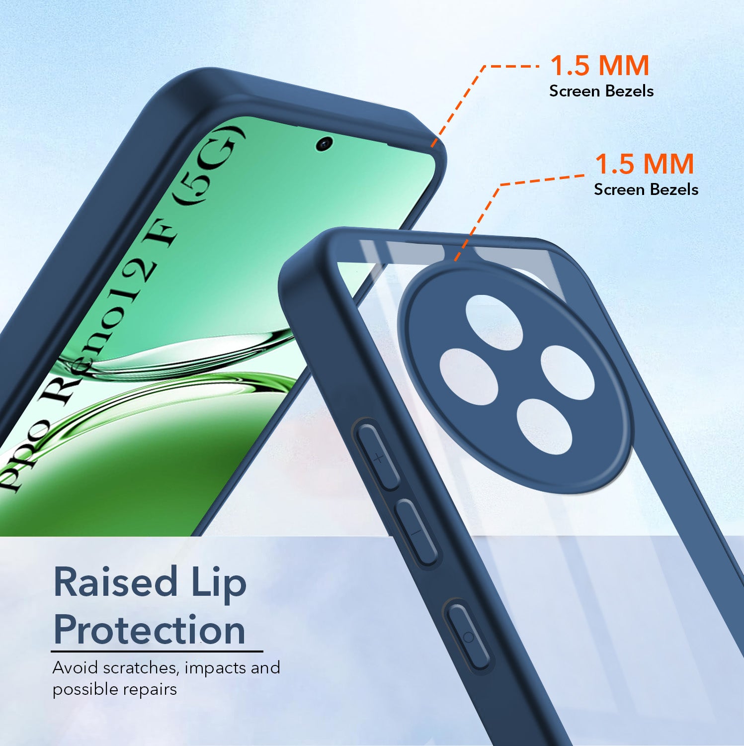 For Oppo Reno 12F Back Cover Case (Lifetime Anti Yellow | Anti Scratch | Crystal Clear Shockproof)