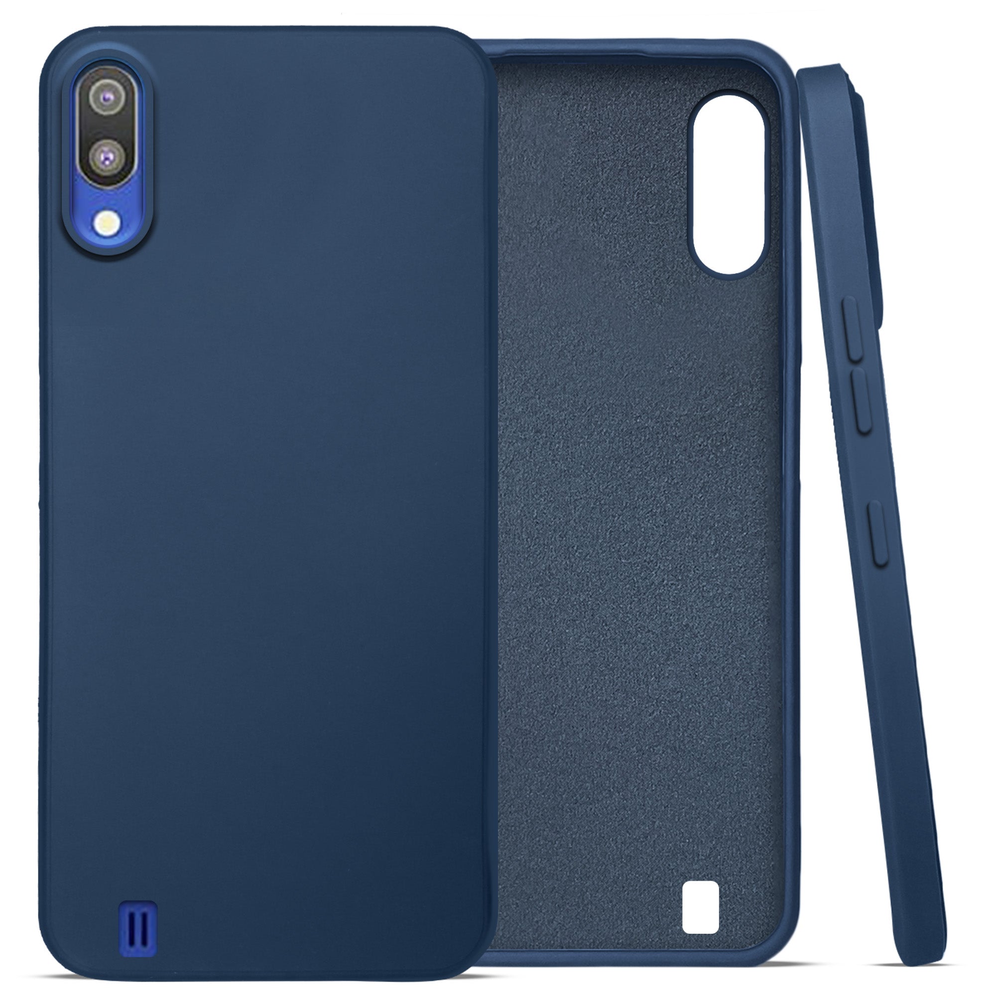 For Samsung Galaxy M10 Back Cover Case ( Matte Finish Silicone with Inside Fiber cloth)