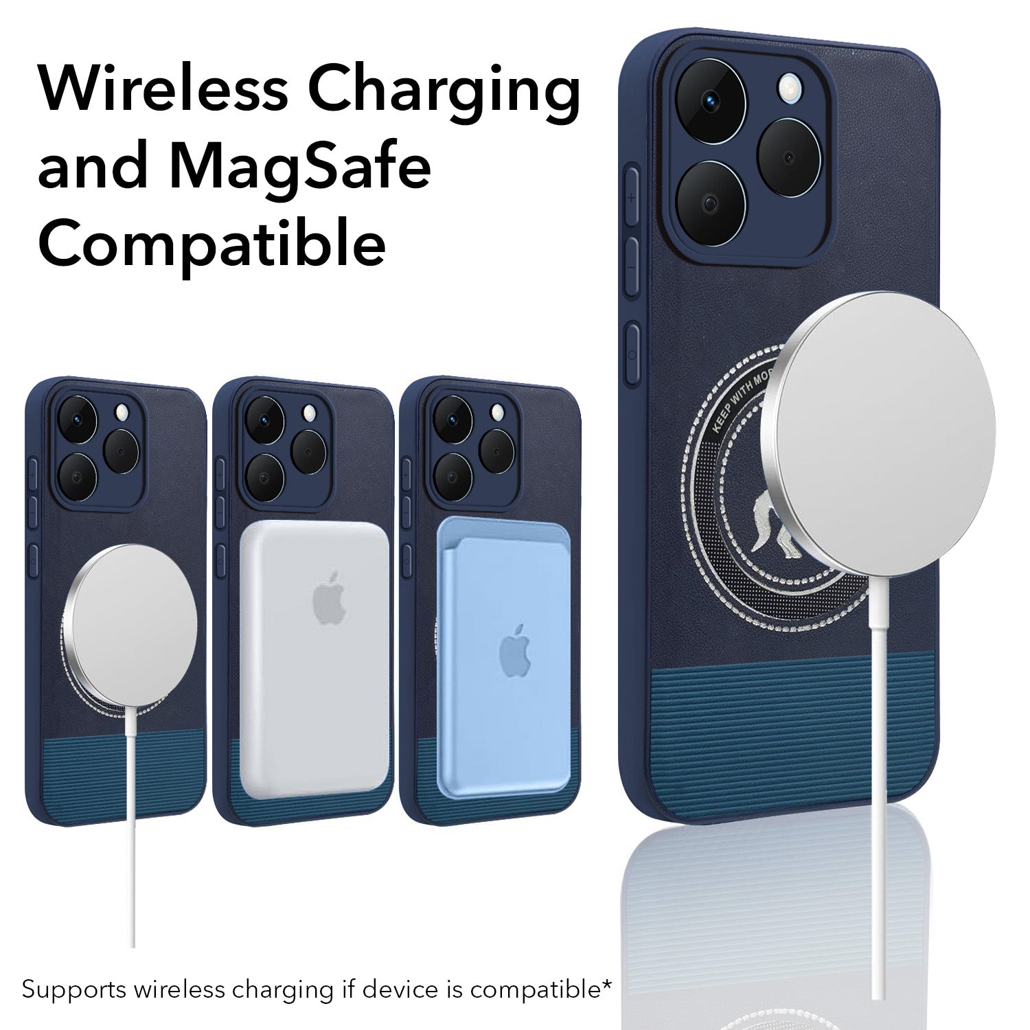 For Realme 15T | Realme Narzo 90 Back Cover Case PU Leather Finish (Professional Minimalist Texture | MagSafe Compatile | Camera Protection | Sleek Sober Formal)
