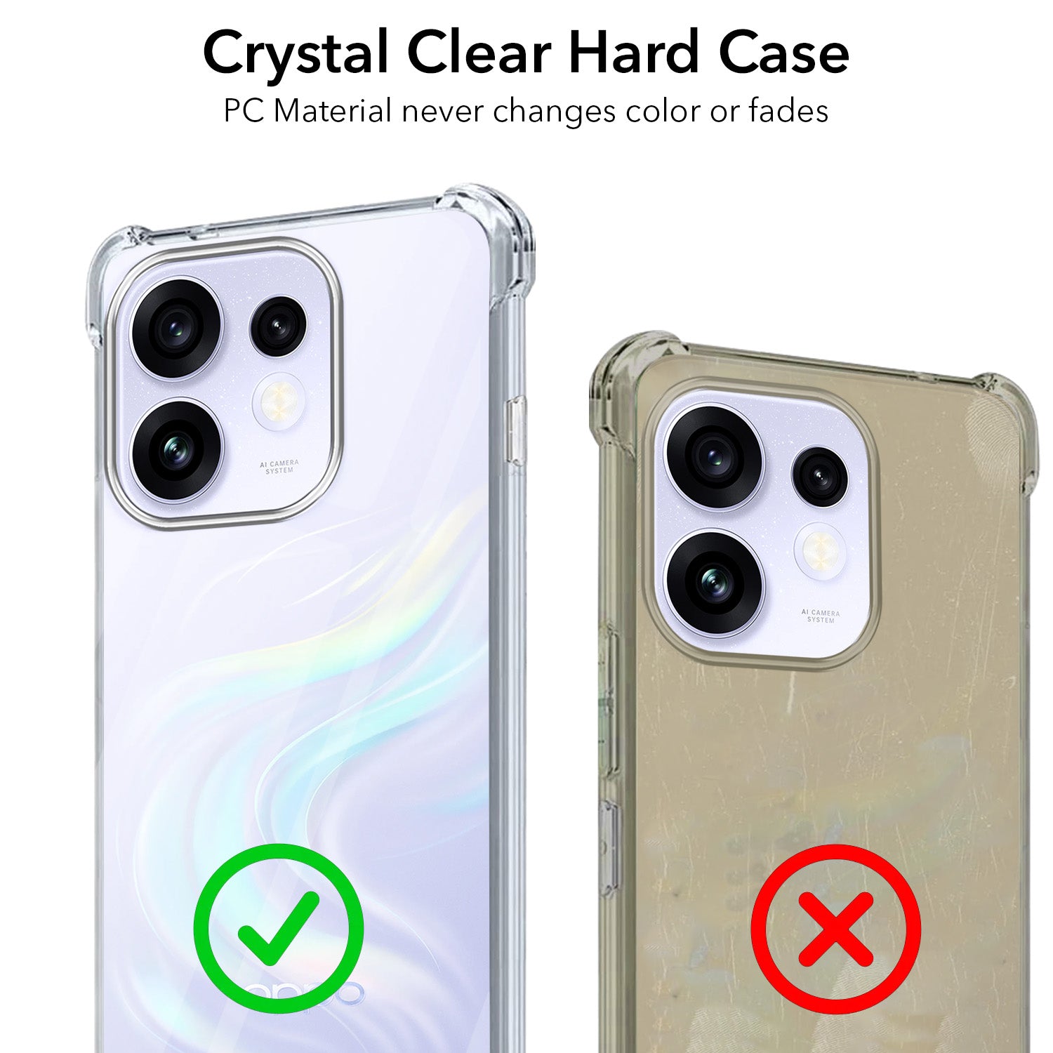 For Oppo Reno 16 Back Cover Shockproof Crystal-Clear (Drop & Camera Protection | Hard Polycarbonate)