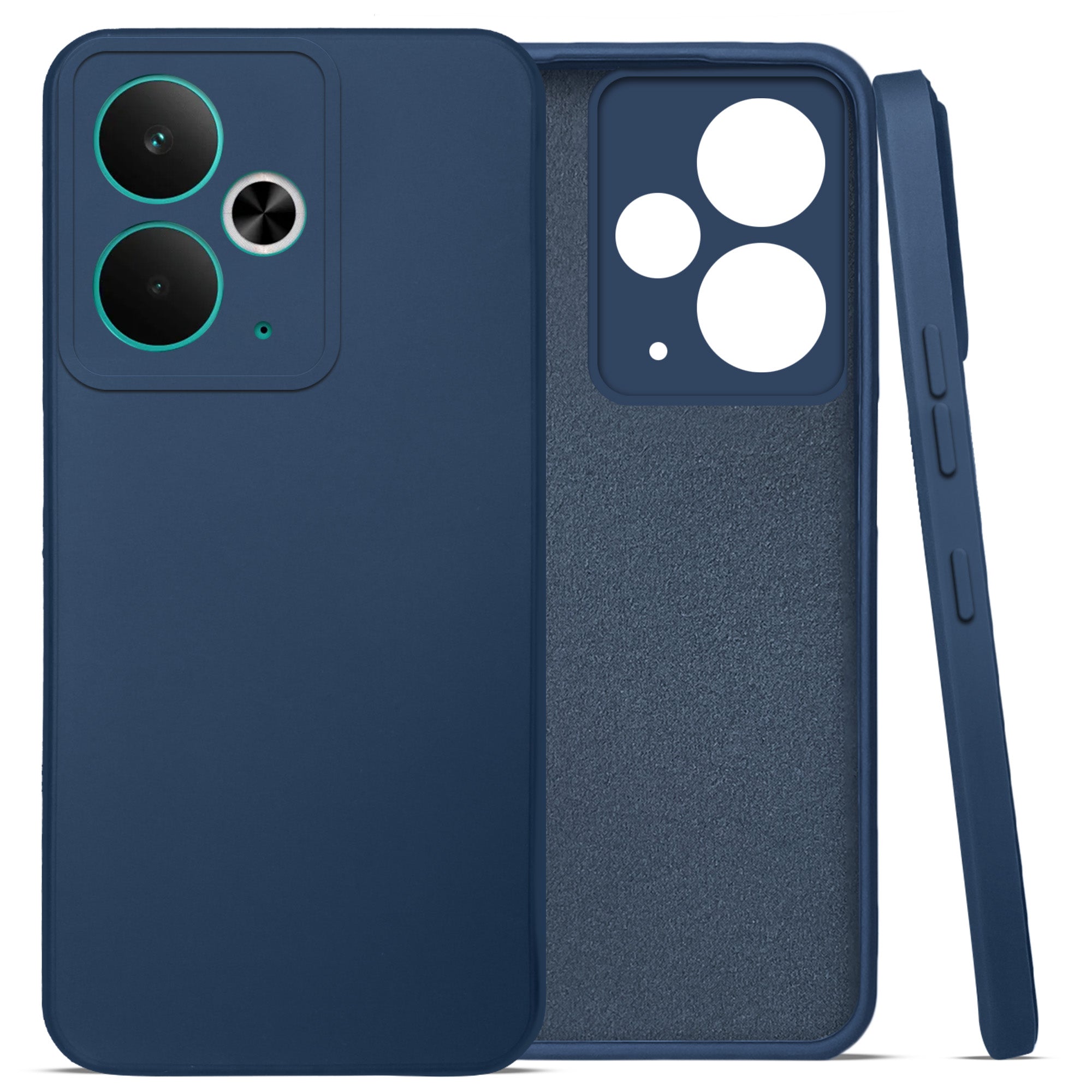 For Realme 14T Back Cover Case (Matte Finish Silicone with Inside Fiber cloth)
