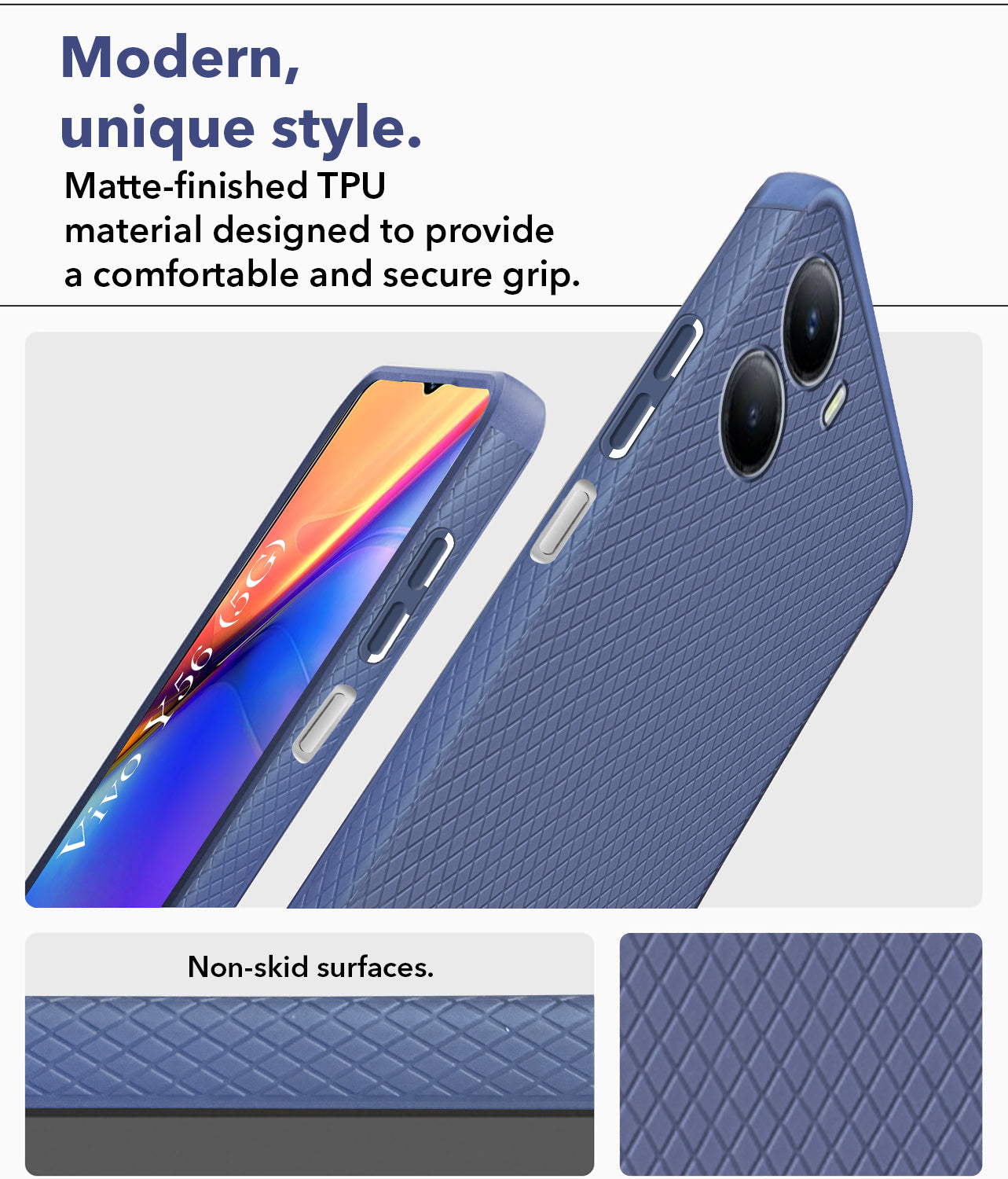 For Vivo Y56 5G Back Cover Case (Liquid Silicone | Side Grip | Camera Protection)For Vivo Y56 5G (Liquid Silicone | Side Grip | Camera Protection)