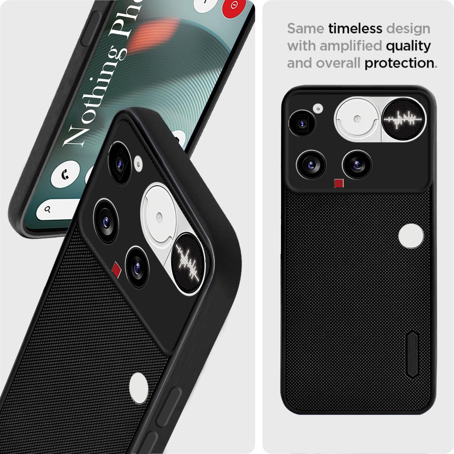 For Nothing Phone 3 Back Cover Case Rubberised (Textured Grip Design | Micro-Fiber Cloth Inside | Slim and Light Weight | Soft Touch and Feel)