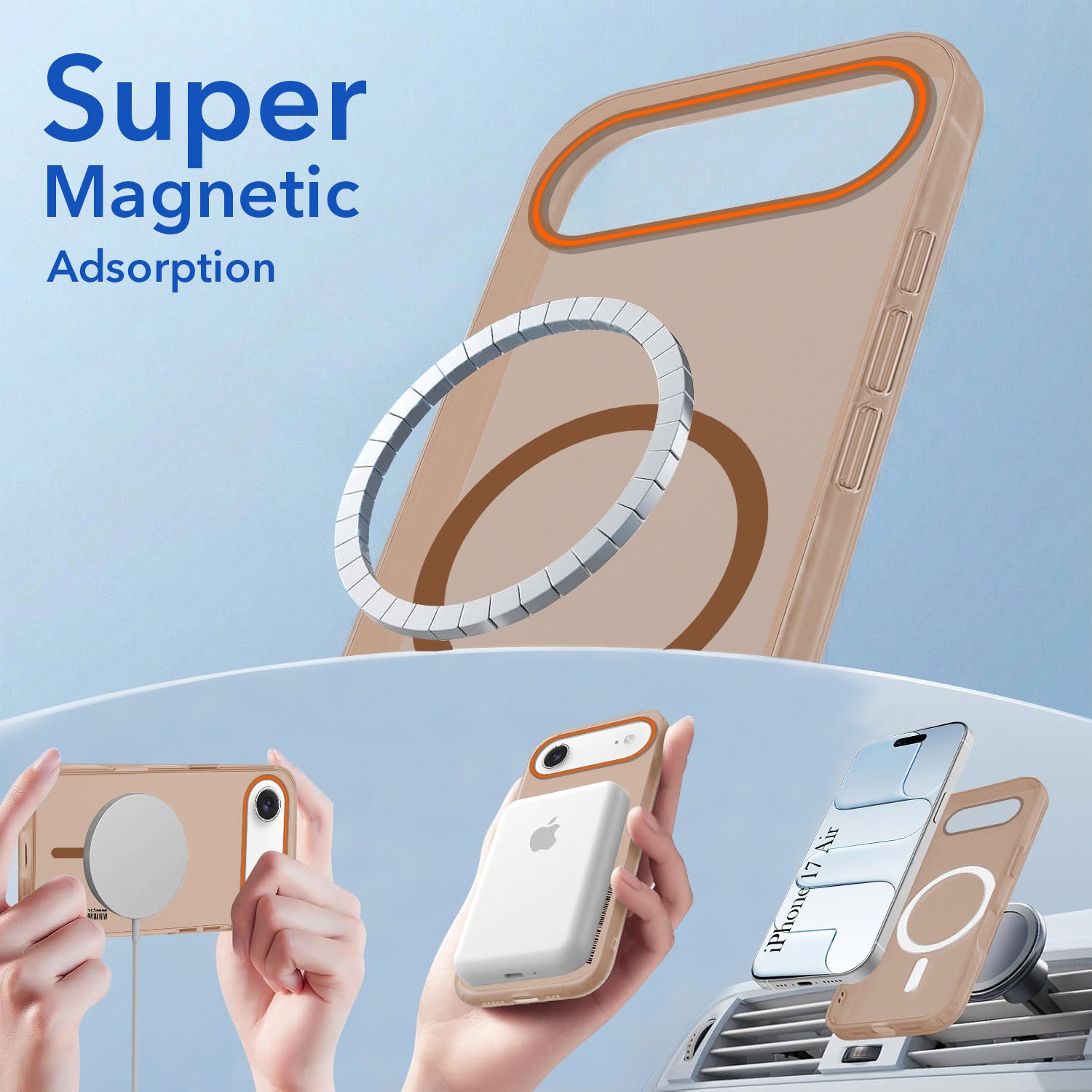 For Apple iPhone 17 Air Back Cover Case (Soft Touch | Camera Bump Protection | MagSafe Compatible | Matte Finish)