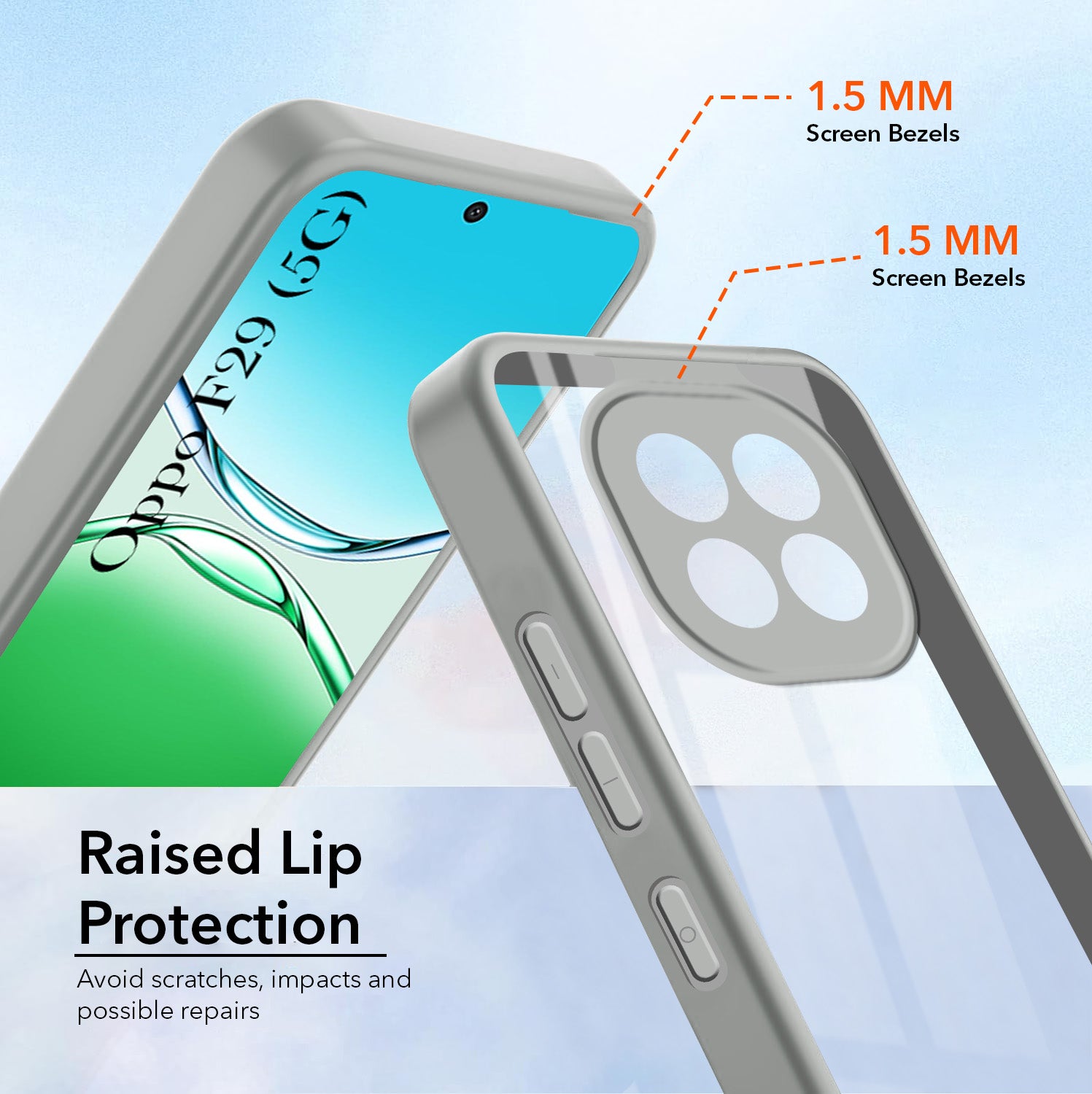For Oppo F29 Back Cover Case (Lifetime Anti Yellow | Anti Scratch | Crystal Clear Shockproof)