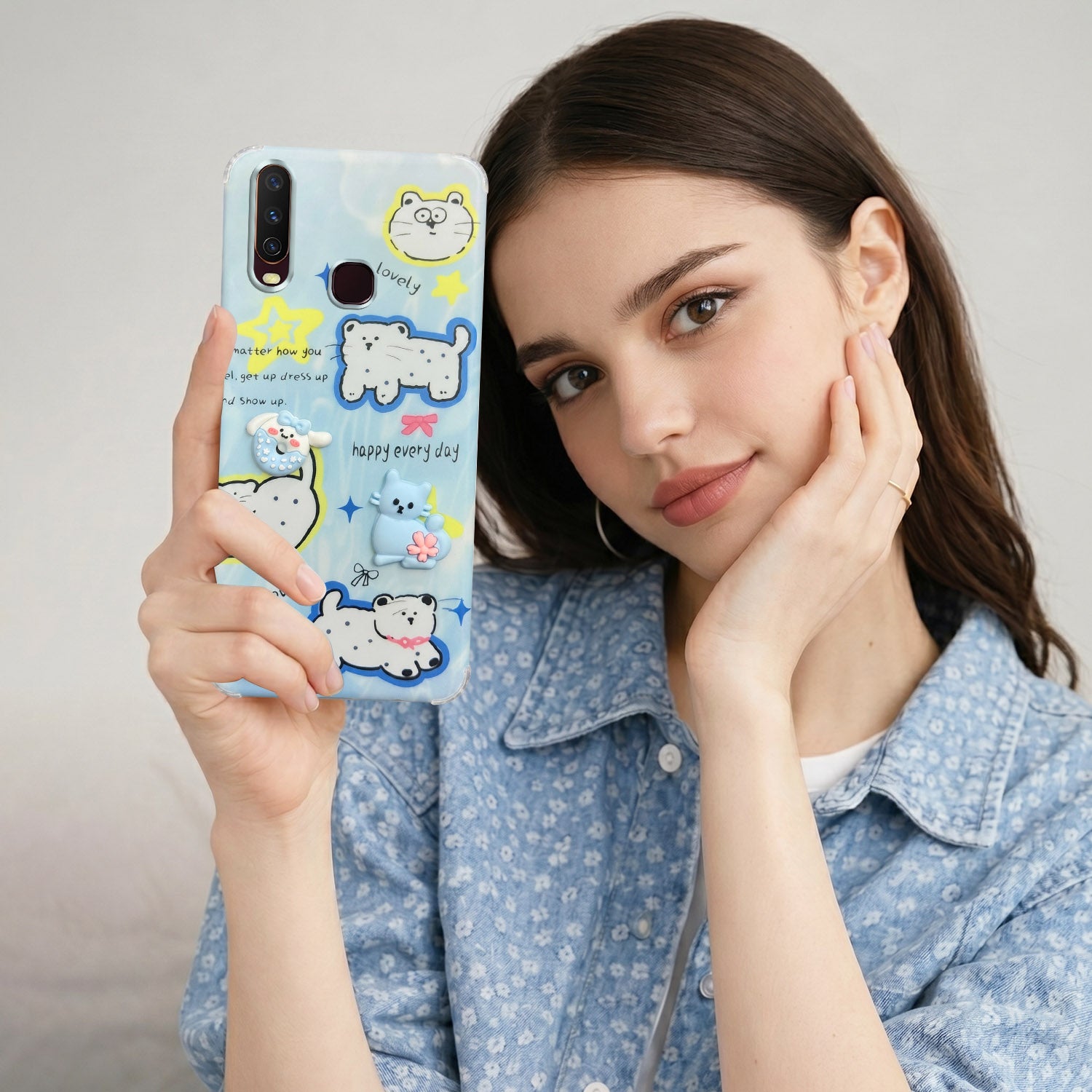 For Vivo Y12 | Y15 | Y17 Back Cover Case (3D Cute Cartoons | Hard Back Side Soft | Matte Premium Finish | HD Printing)