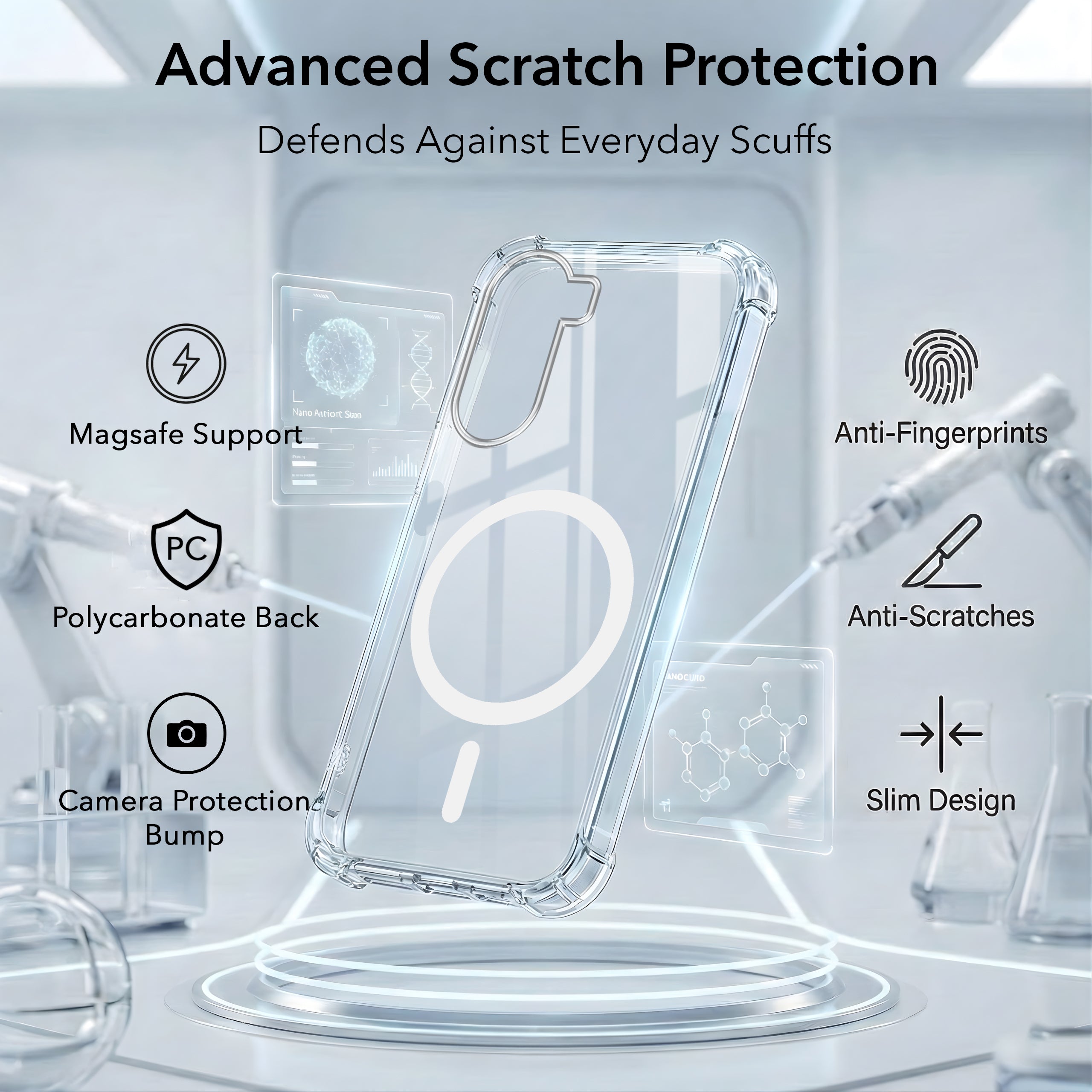For Poco C81 5G Back Cover Shockproof Crystal-Clear (Magsafe Wireless Support | Drop & Camera Protection | Hard Polycarbonate)