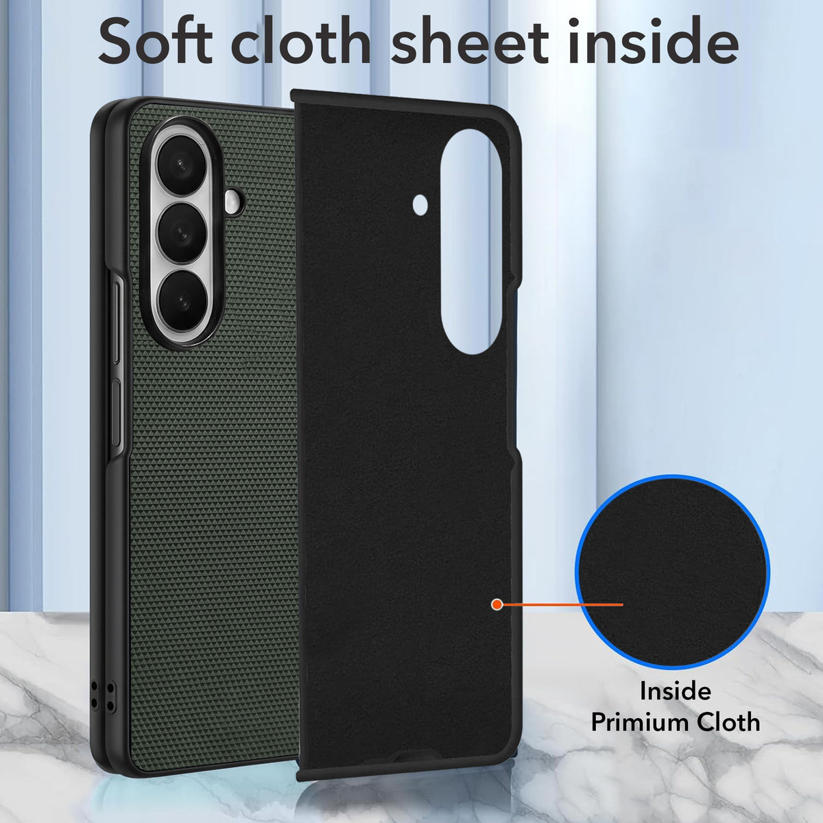 For Samsung Galaxy Z Fold 8 Ultra Premium Cover Case (Geometric Textured Hard PC | Soft Cloth Lining & Slim Shockproof Protection)