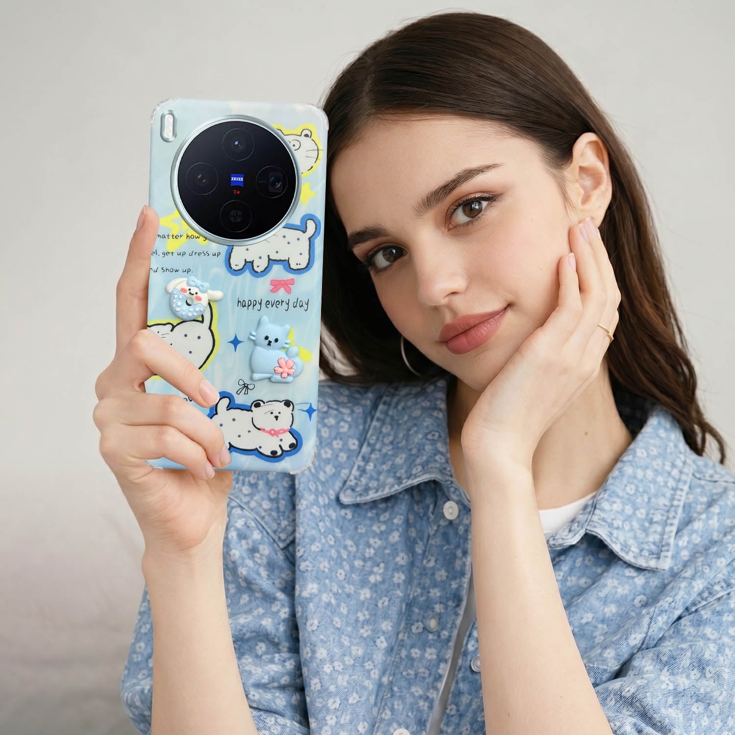 For Vivo X300 5G Back Cover Case (3D Cute Cartoons | Hard Back Side Soft | Matte Premium Finish | HD Printing)