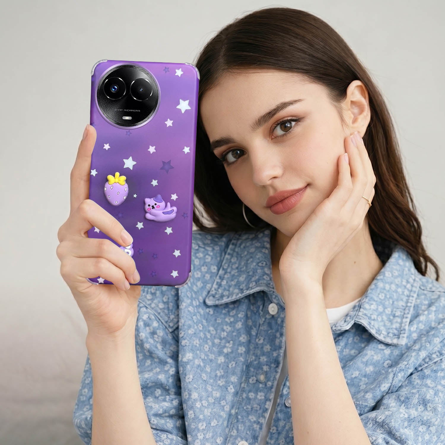 For Realme 11 5G | Realme 11x 5G Back Cover Case (3D Cute Cartoons | Hard Back Side Soft | Matte Premium Finish | HD Printing)