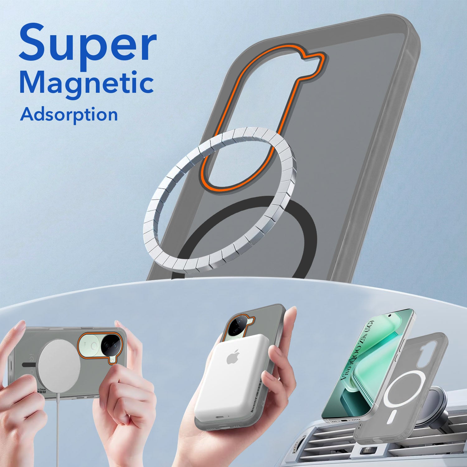 For Vivo iQOO Z9s Back Cover Case (Soft Touch | Camera Bump Protection | MagSafe Compatible | Matte Finish)