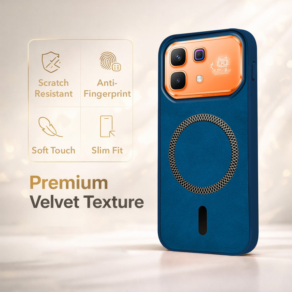 For Infinix Note 60 Pro 5G Back Cover Case Leather Finish (MagSafe Compatible Wireless Charging | Soft Touch | Camera Bump Protection)