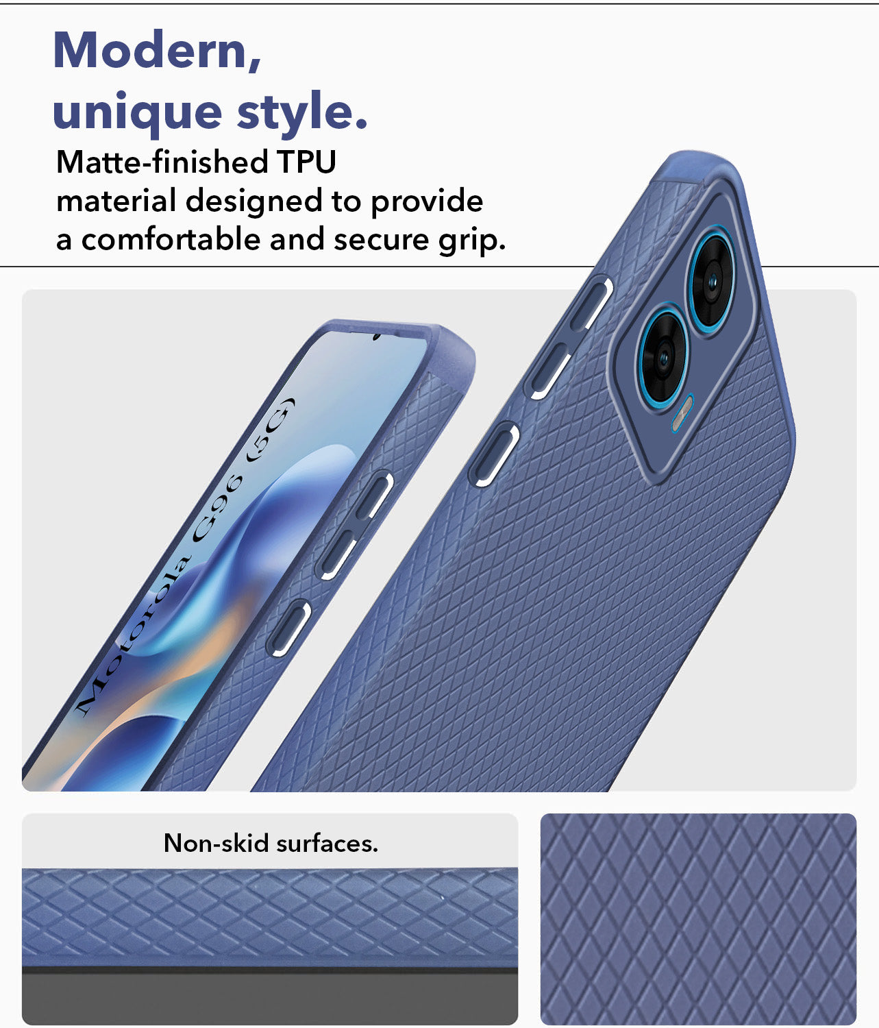 For Motorola Moto G96 Back Cover Case (Liquid Silicone | Side Grip | Camera Protection)