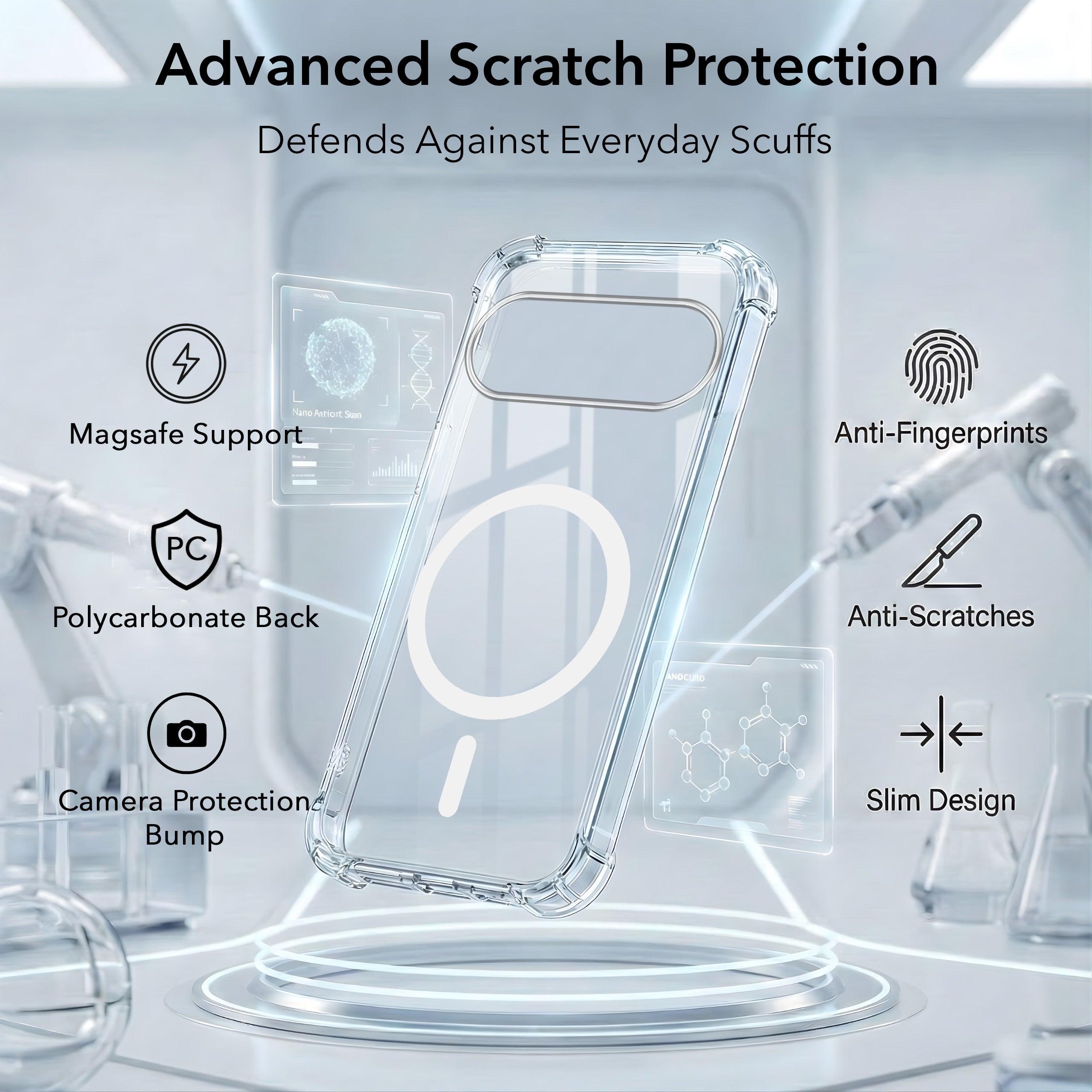For Google Pixel 11 Pro Back Cover Shockproof Crystal-Clear (Magsafe Wireless Support | Drop & Camera Protection | Hard Polycarbonate) (Copy)