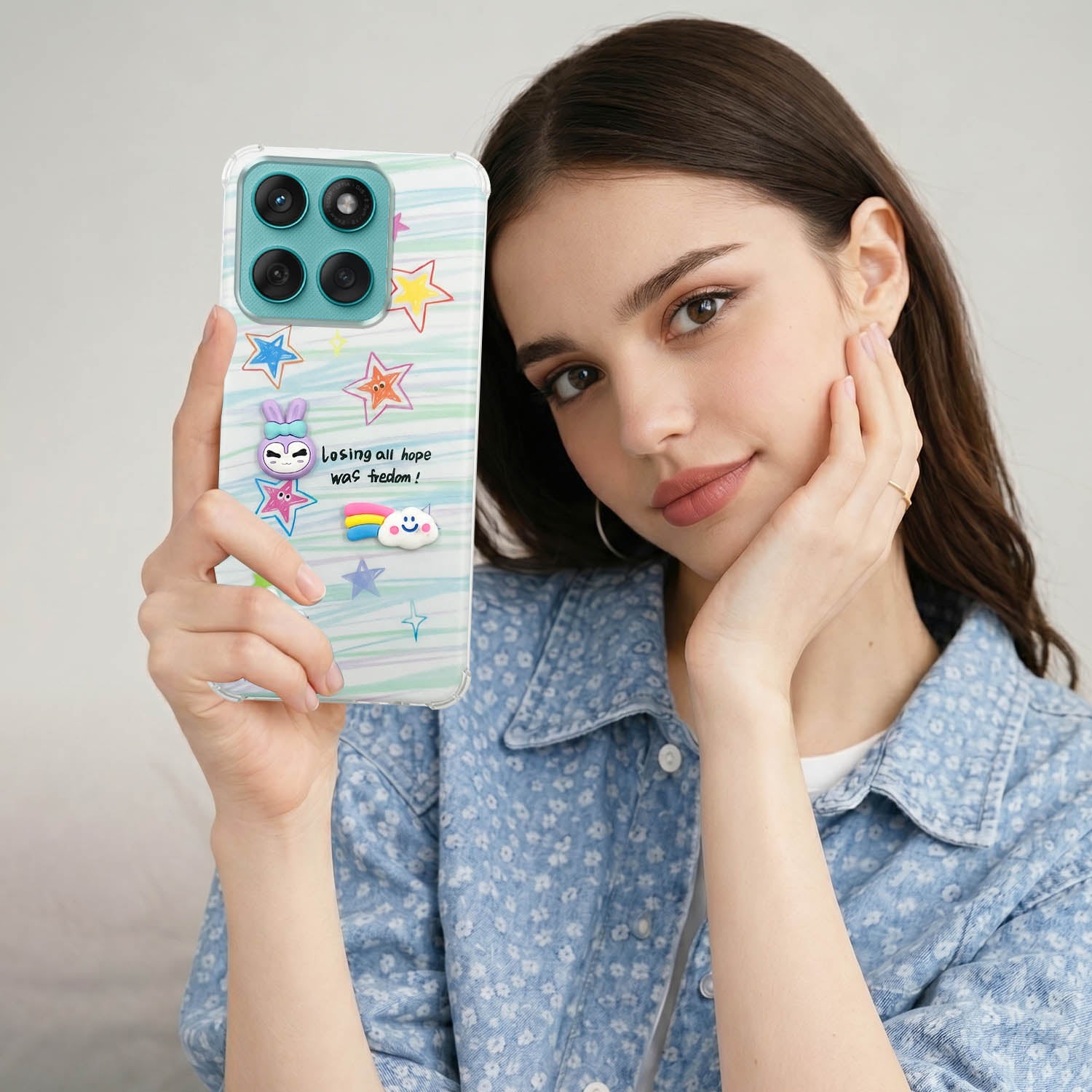 For Motorola Moto Edge 60 Fusion Back Cover Case (3D Cute Cartoons | Hard Back Side Soft | Matte Premium Finish | HD Printing)