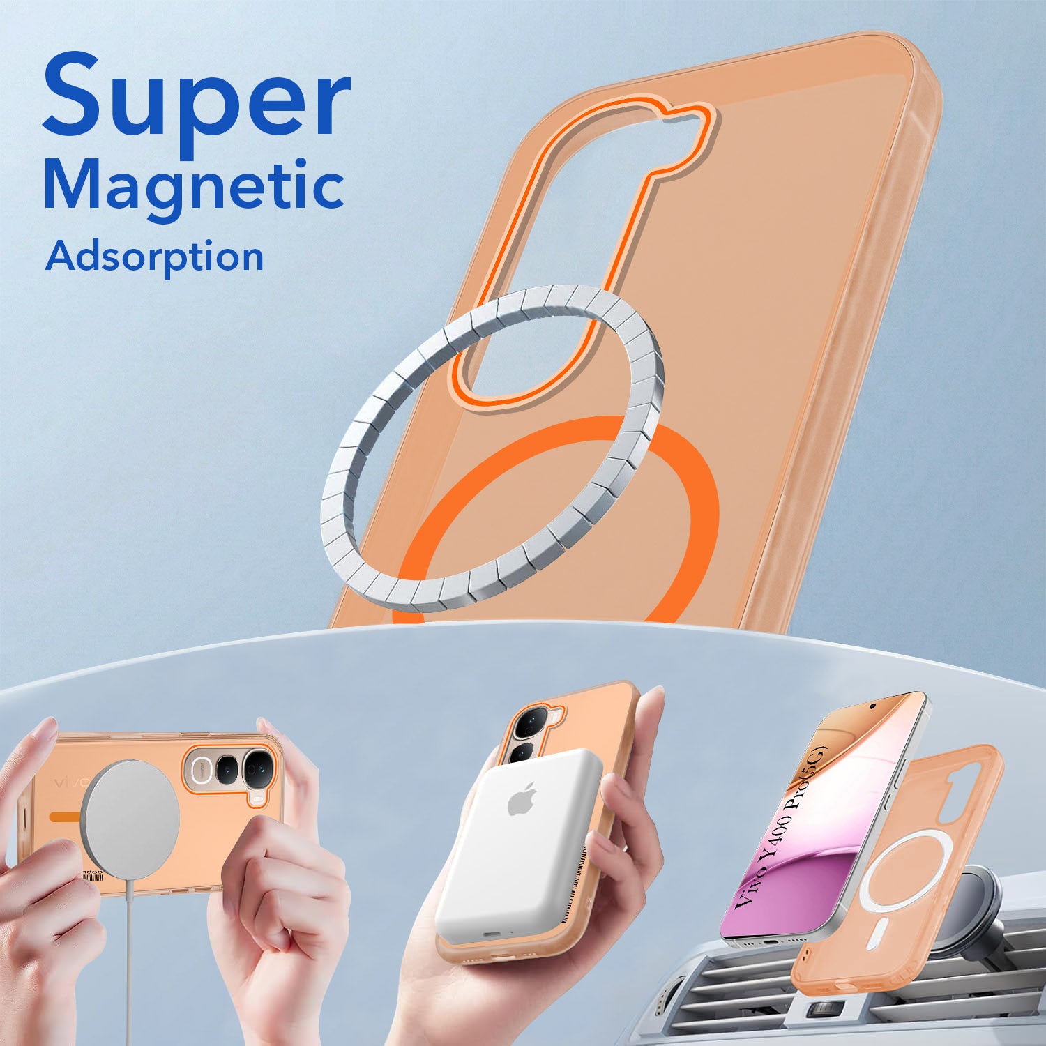 For Vivo Y400 Pro Back Cover Case (Soft Touch | Camera Bump Protection | MagSafe Compatible | Matte Finish)