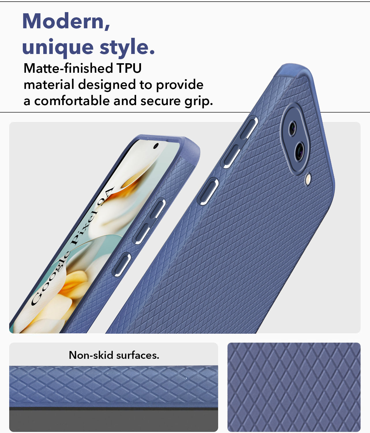 For Google Pixel 9A Back Cover Case (Liquid Silicone | Side Grip | Camera Protection)