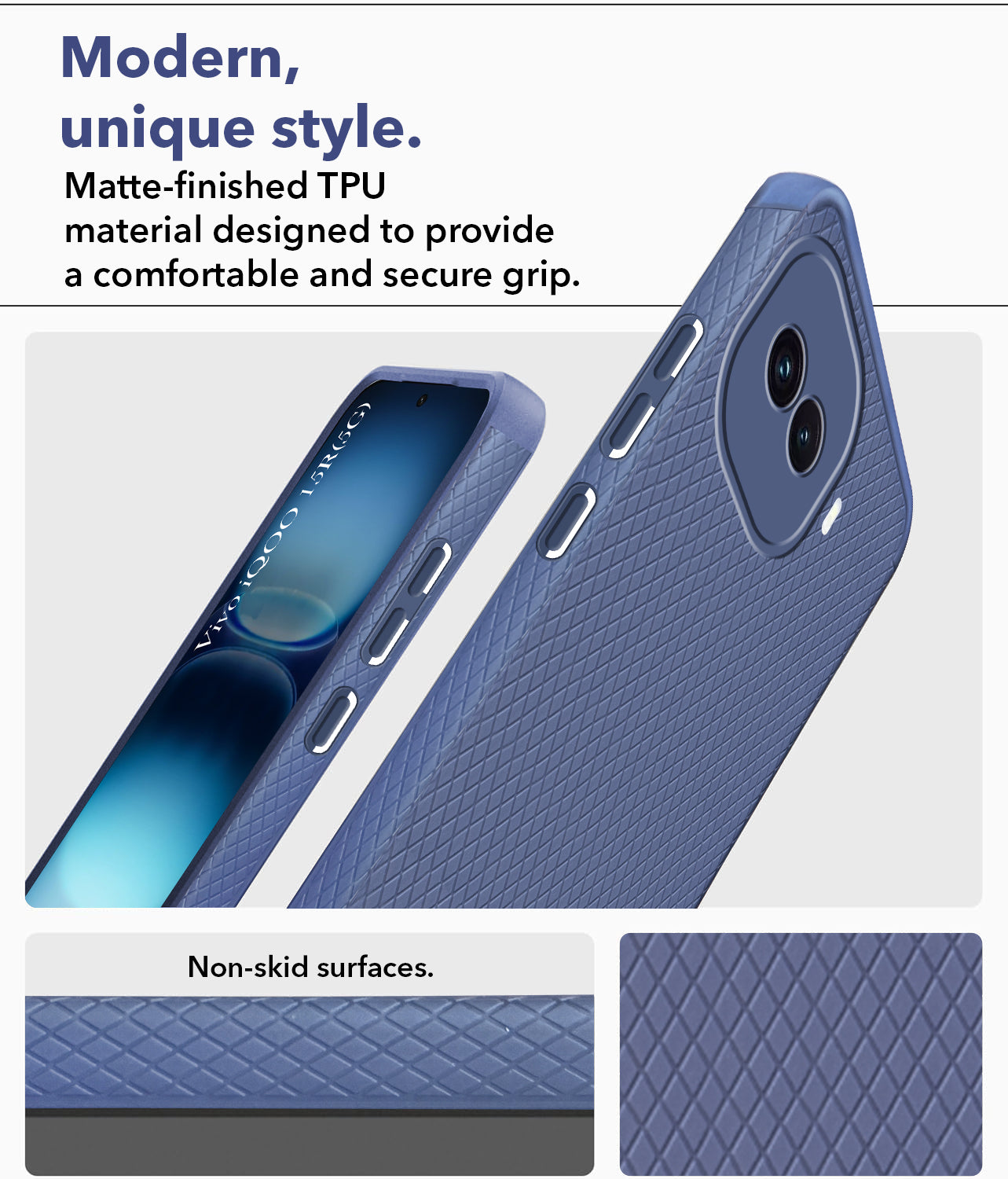 For Vivo iQOO 15R 5G Back Cover Case Liquid Silicone (Camera Protection | Side Grip Texture | Soft and Flexible)