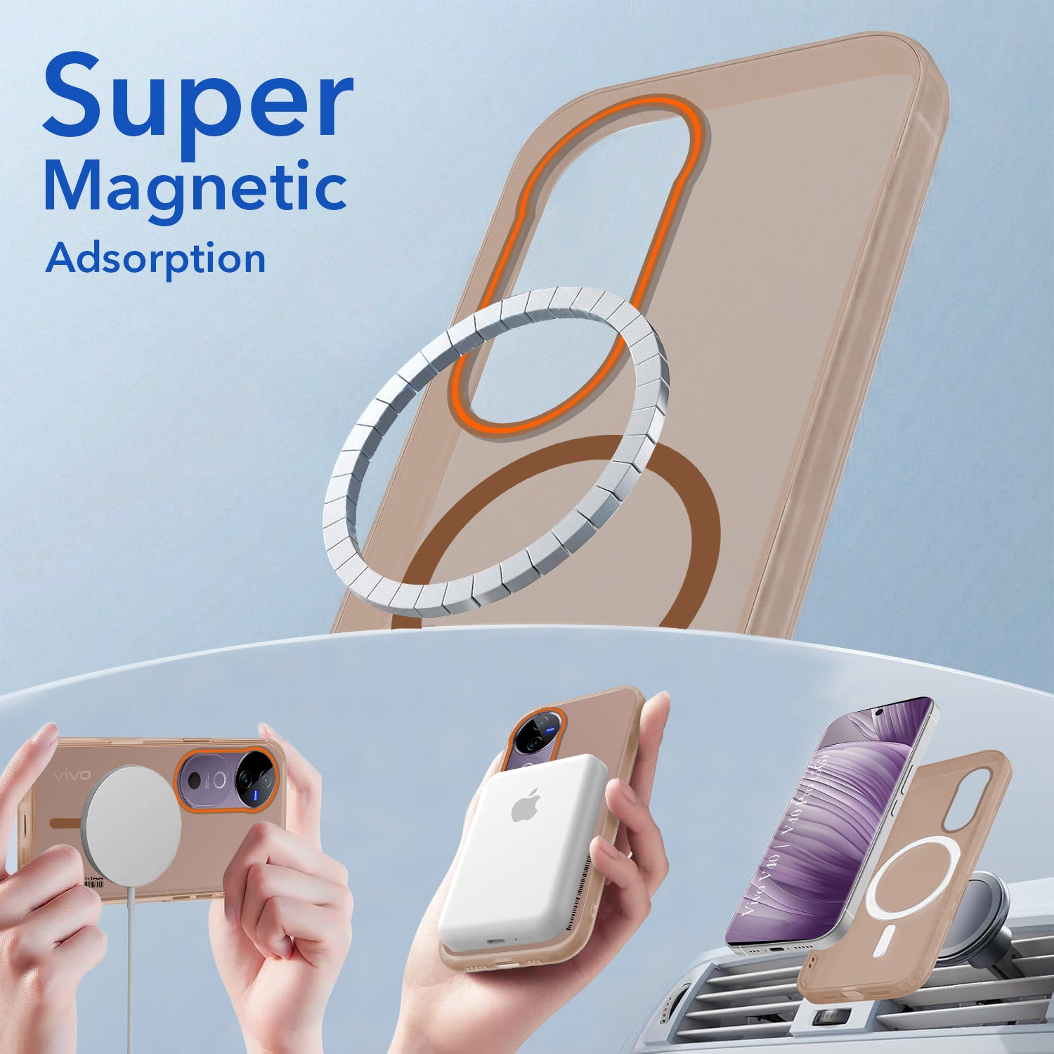 For Vivo V40 | Vivo V40 Pro 5G Back Cover Case (Soft Touch | Camera Bump Protection | MagSafe Compatible | Matte Finish)
