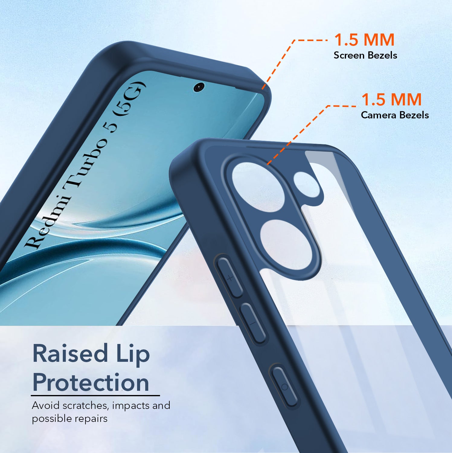 For Redmi Turbo 5 Back Cover Case Ultra-Hybrid (Lifetime Anti Yellow | Anti Scratch | Crystal Clear Shockproof)