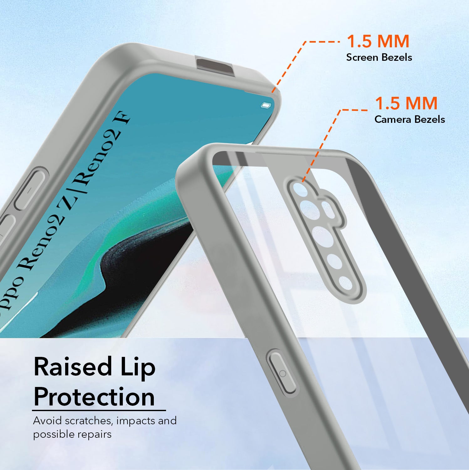 For Reno2 Z | Reno 2Z | Reno 2F | 2 F Back Cover Case Ultra-Hybrid (Lifetime Anti Yellow | Anti Scratch | Crystal Clear Shockproof)