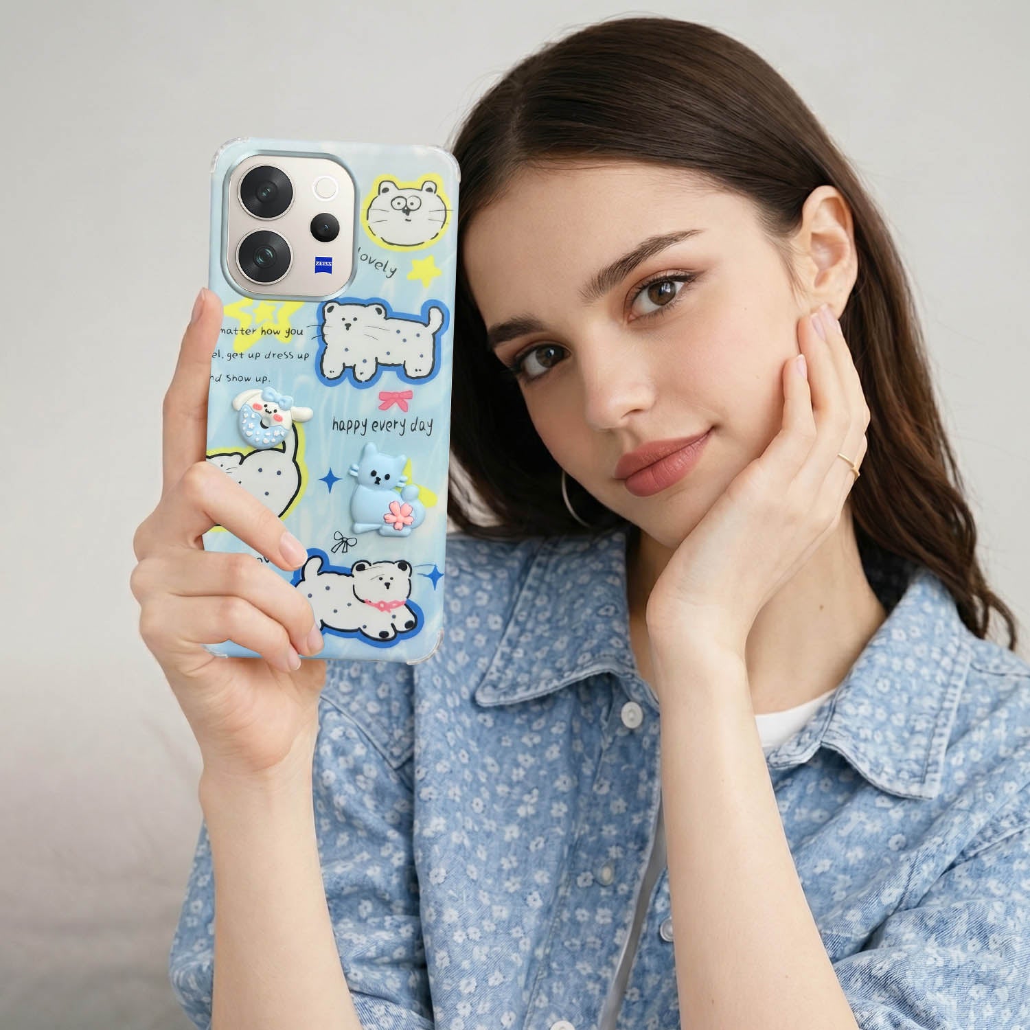 For Vivo V70 | Vivo V70 Elite 5G Back Cover Case (3D Cute Cartoons | Hard Back Side Soft | Matte Premium Finish | HD Printing)