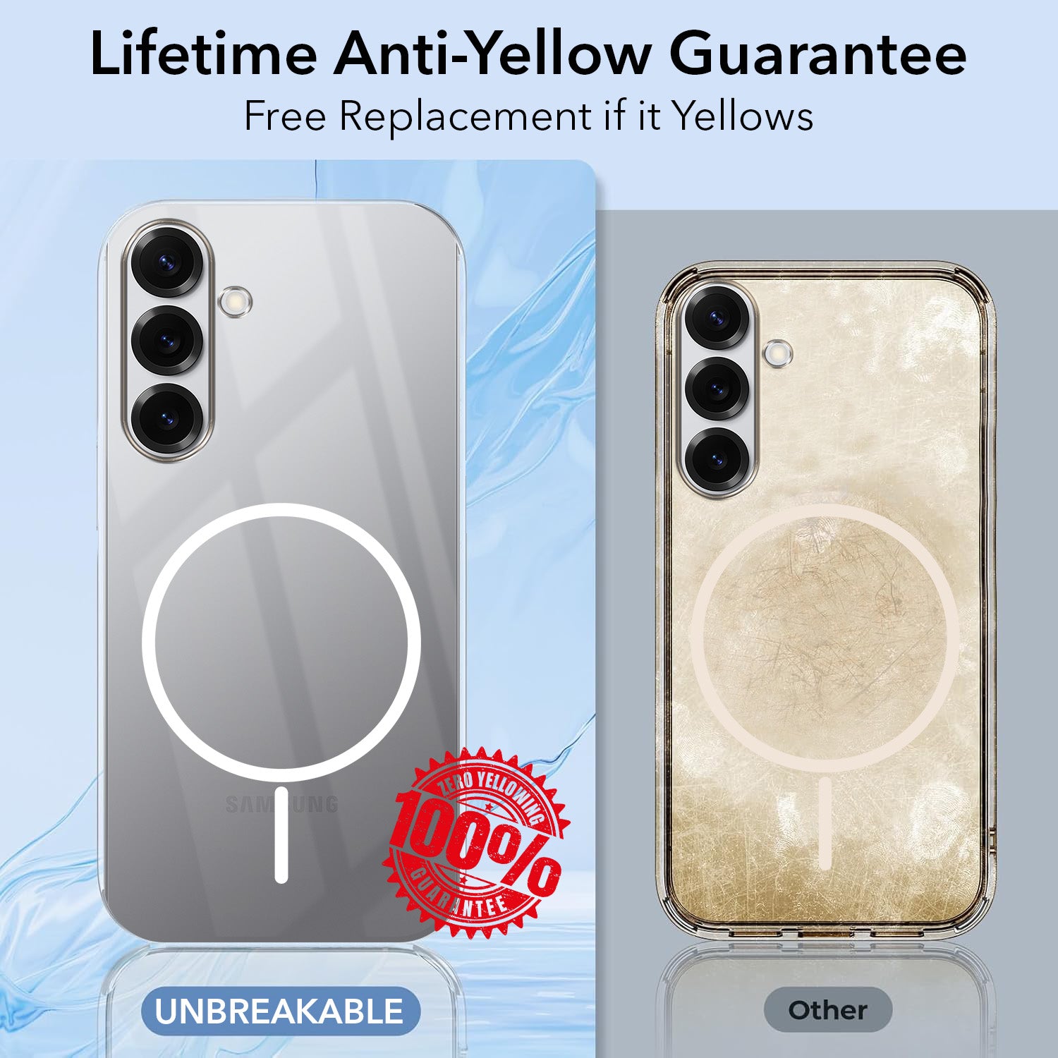 For Samsung Galaxy S25 Plus Back Cover Case Crystal Anti Yellow(MagSafe Wireless Charging Support |Camera Protection Bump)