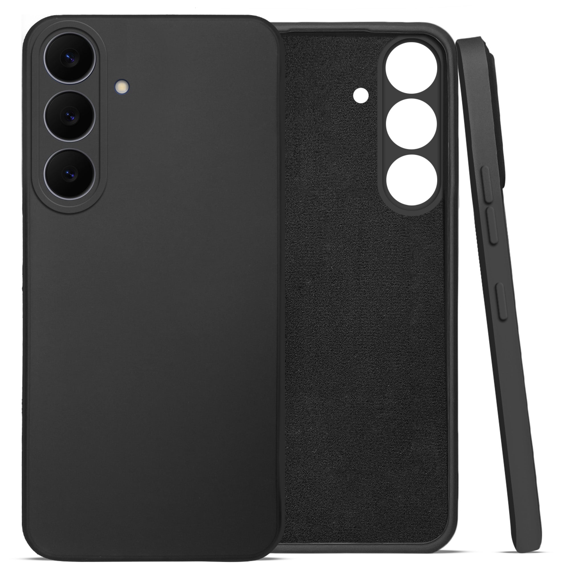 For Samsung Galaxy S25 FE Back Cover Case (Matte Finish Silicone with Inside Fiber Cloth)